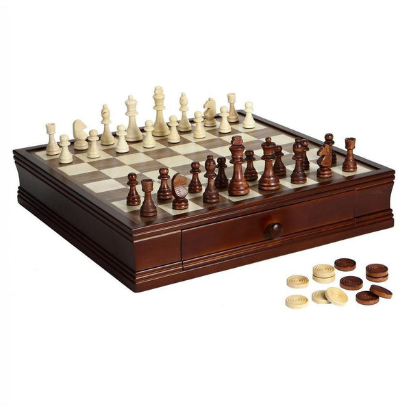 Mukhamedali Novica 2 Player Wood Chess And Checkers Set