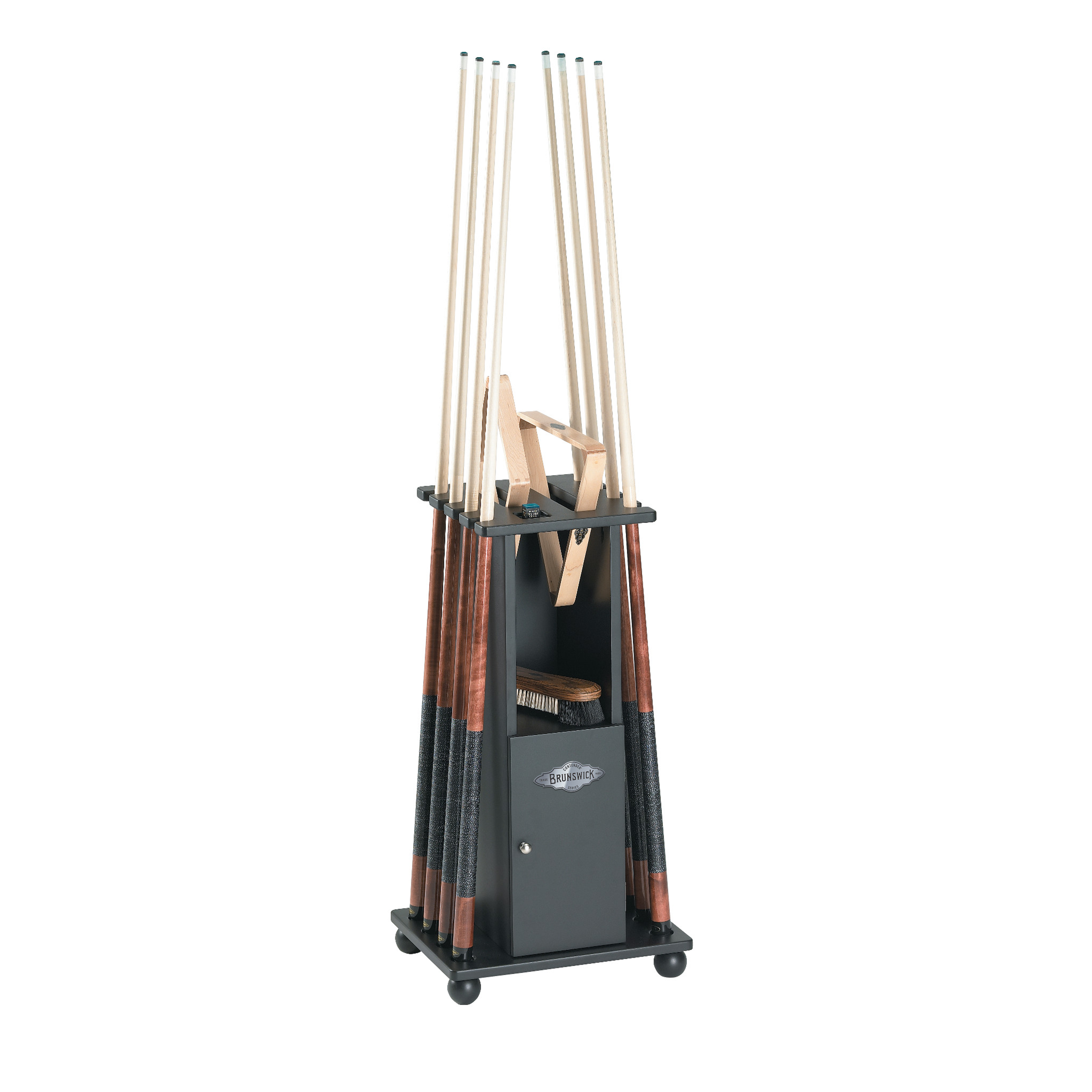 Brunswick Heritage Floor Cue Rack (Various Finish)-Pool Cue Racks & Holders-Brunswick-Matte Black-Game Room Shop