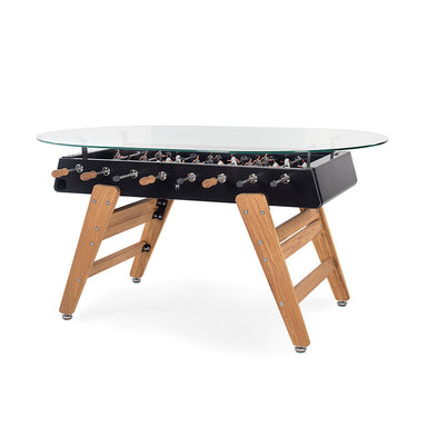 RS Barcelona RS3 Wood Dining Foosball Table-Foosball Table-RS Barcelona-Oval Shape-Black-Game Room Shop