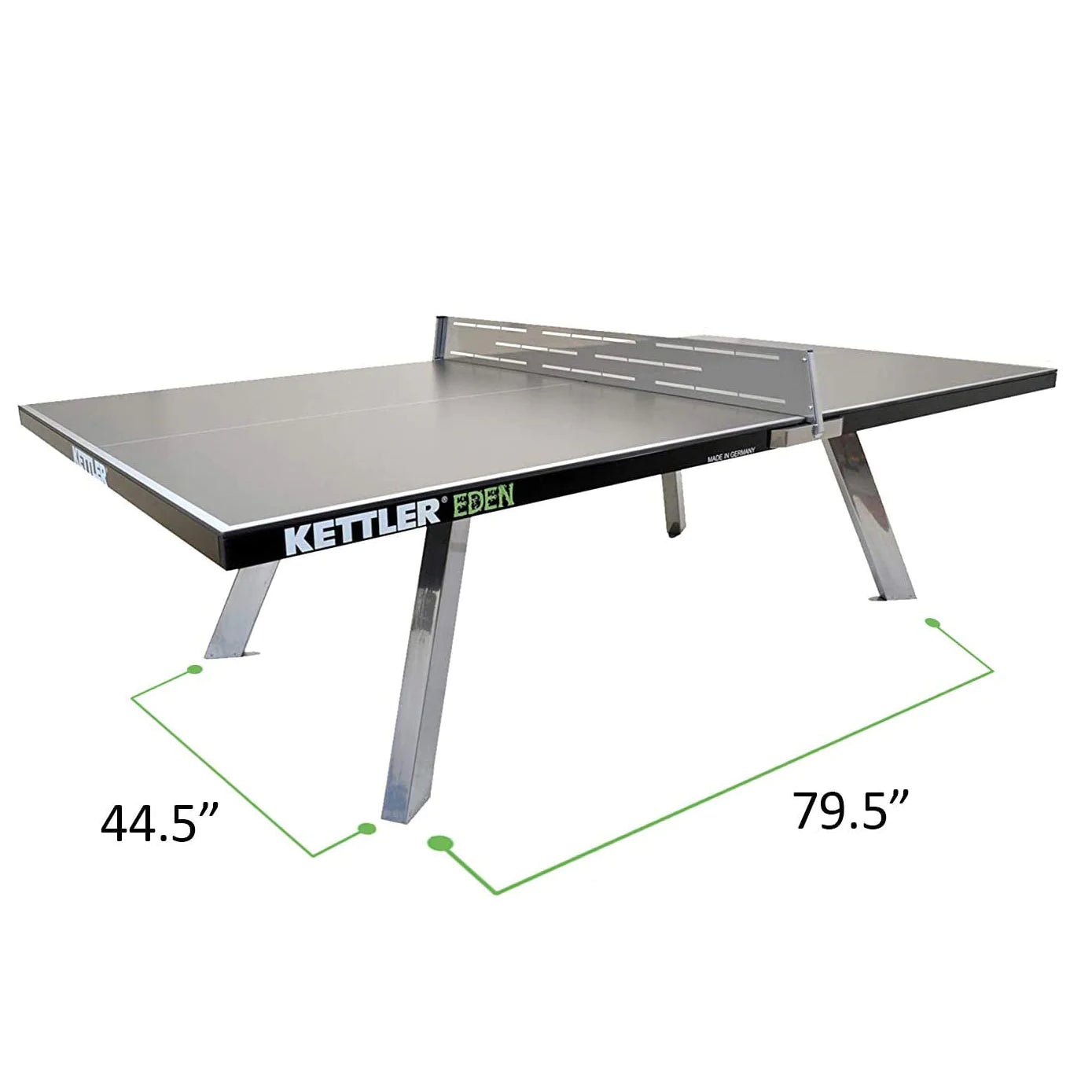 KETTLER Eden Outdoor Stationary Table Tennis Table-Table Tennis Table-Kettler-Gray-Game Room Shop