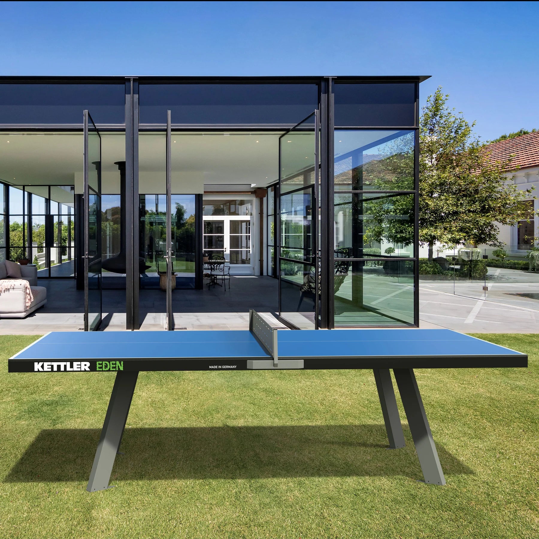 KETTLER Eden Outdoor Stationary Table Tennis Table-Table Tennis Table-Kettler-Gray-Game Room Shop