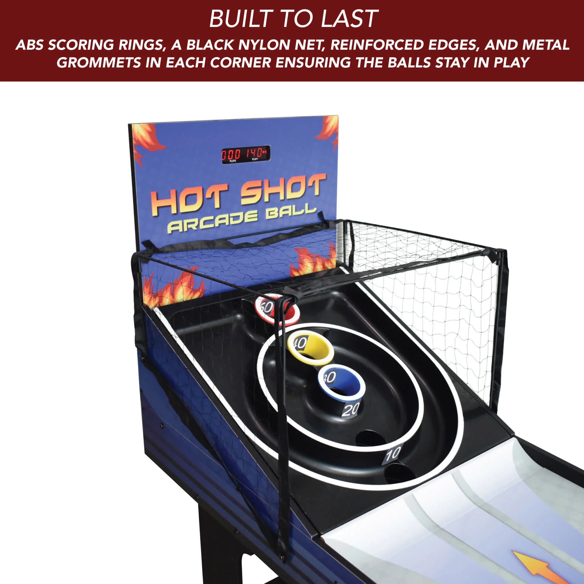 Hathaway Games Hot Shot 8-ft Roll Hop and Score Arcade Game Table-Skee-Ball & Alley Rollers-Hathaway Games-Game Room Shop