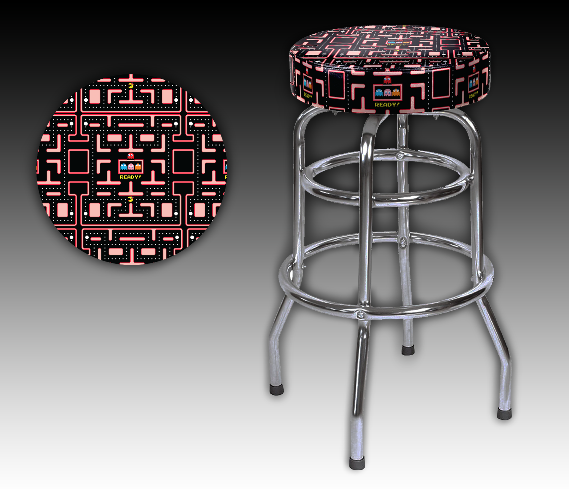 Namco Pac-Man Barstools-Barstools-Namco-30inches-Ms. Pac Maze-Game Room Shop