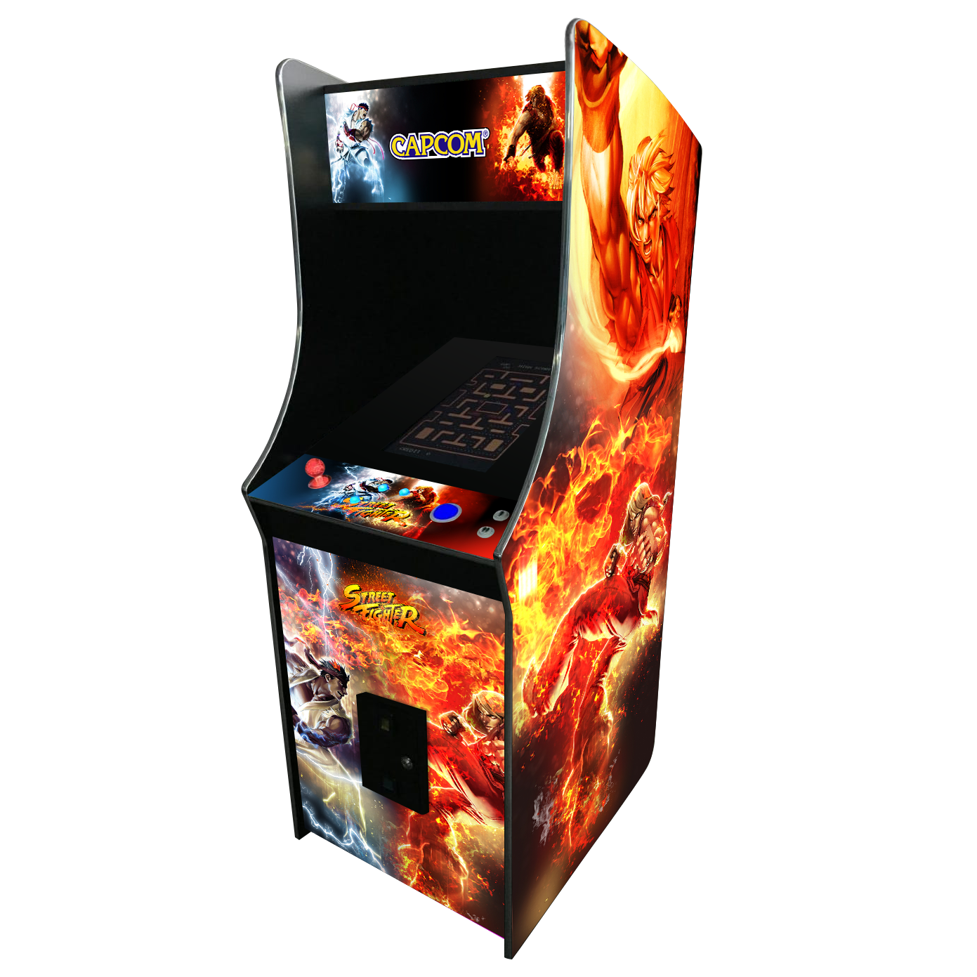 Pac-Man Style Arcade Cabinet Multicade-Arcade Games-VPCabs-Capcom Red-Game Room Shop