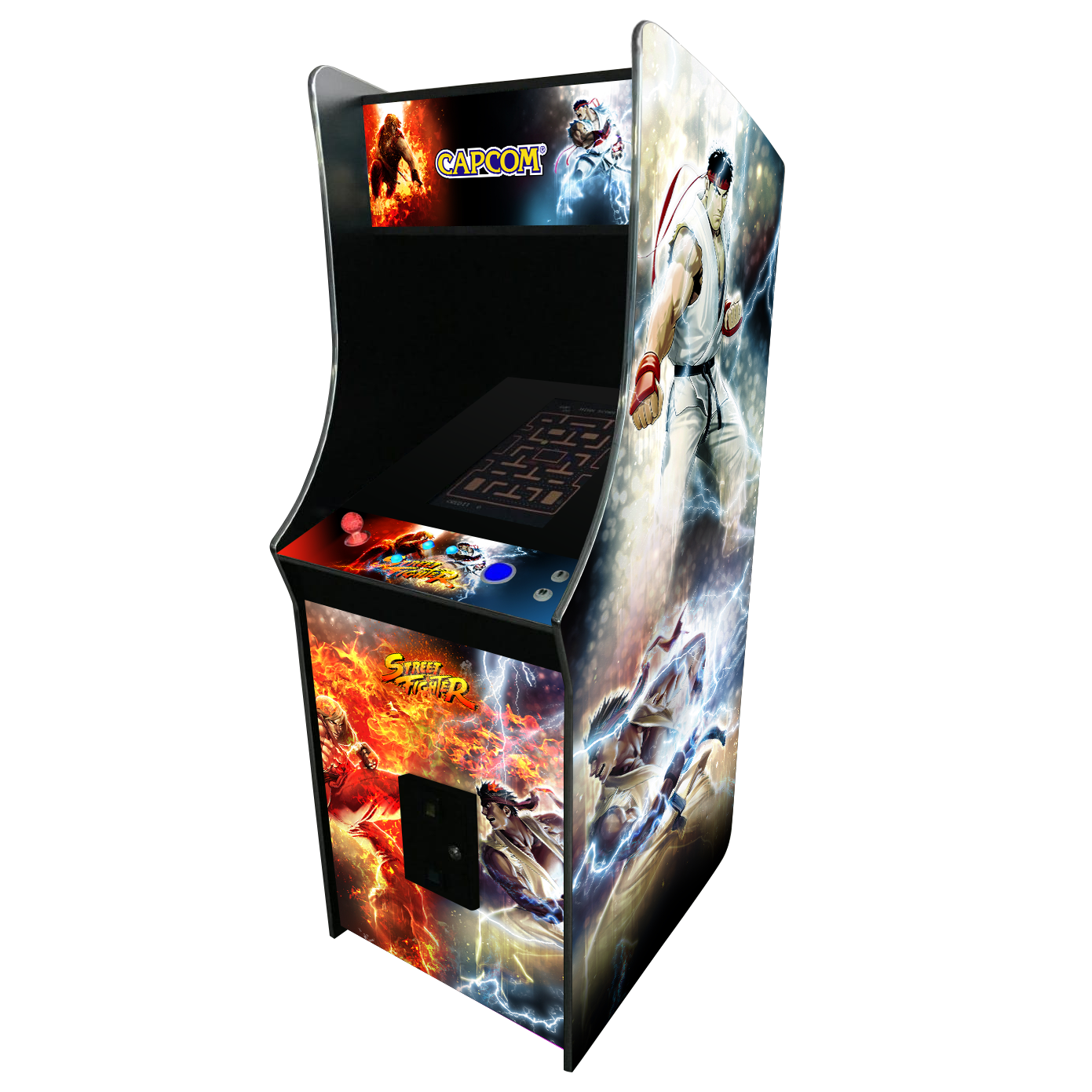 Pac-Man Style Arcade Cabinet Multicade-Arcade Games-VPCabs-Capcom White-Game Room Shop