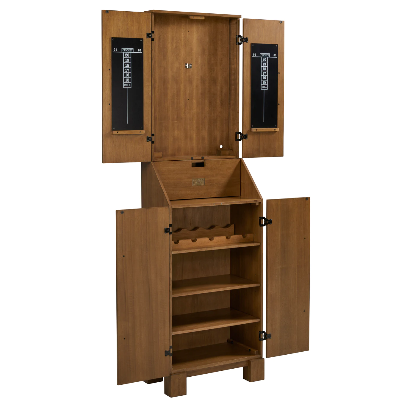 American Heritage Alta Stand-up Dart Board Cabinet-Dartboard Cabinets-American Heritage-Brushed Walnut-Game Room Shop