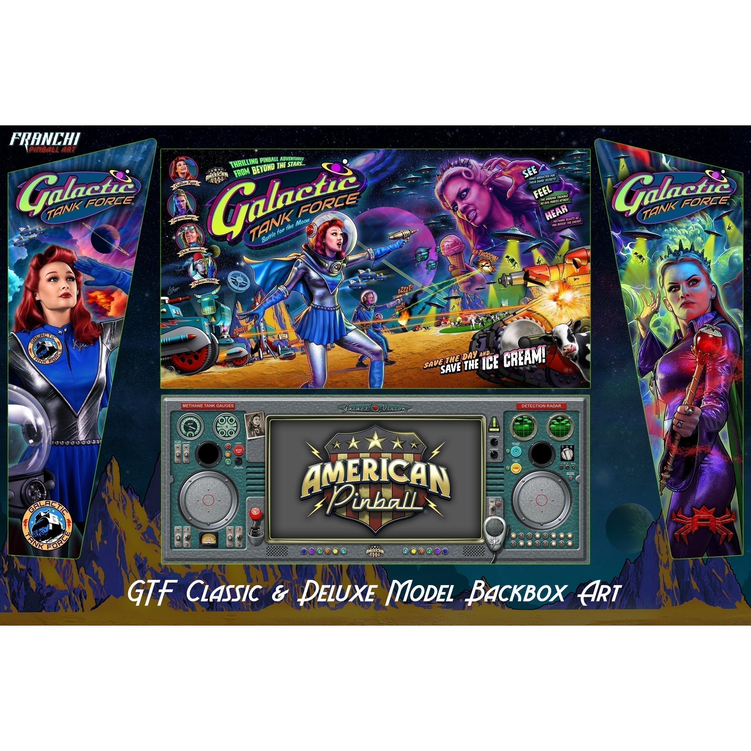 American Pinball Galactic Tank Force Pinball Machine-Pinball Machines-American Pinball-Deluxe-Game Room Shop