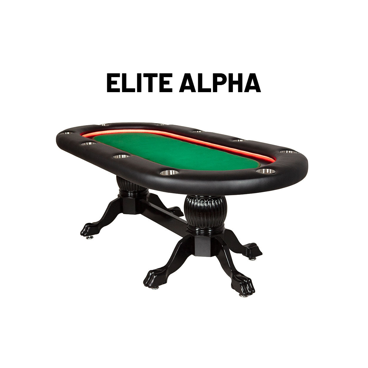 BBO Poker Tables Elite Alpha LED Poker Table-Poker & Game Tables-BBO Poker Tables-No Thank You-Game Room Shop