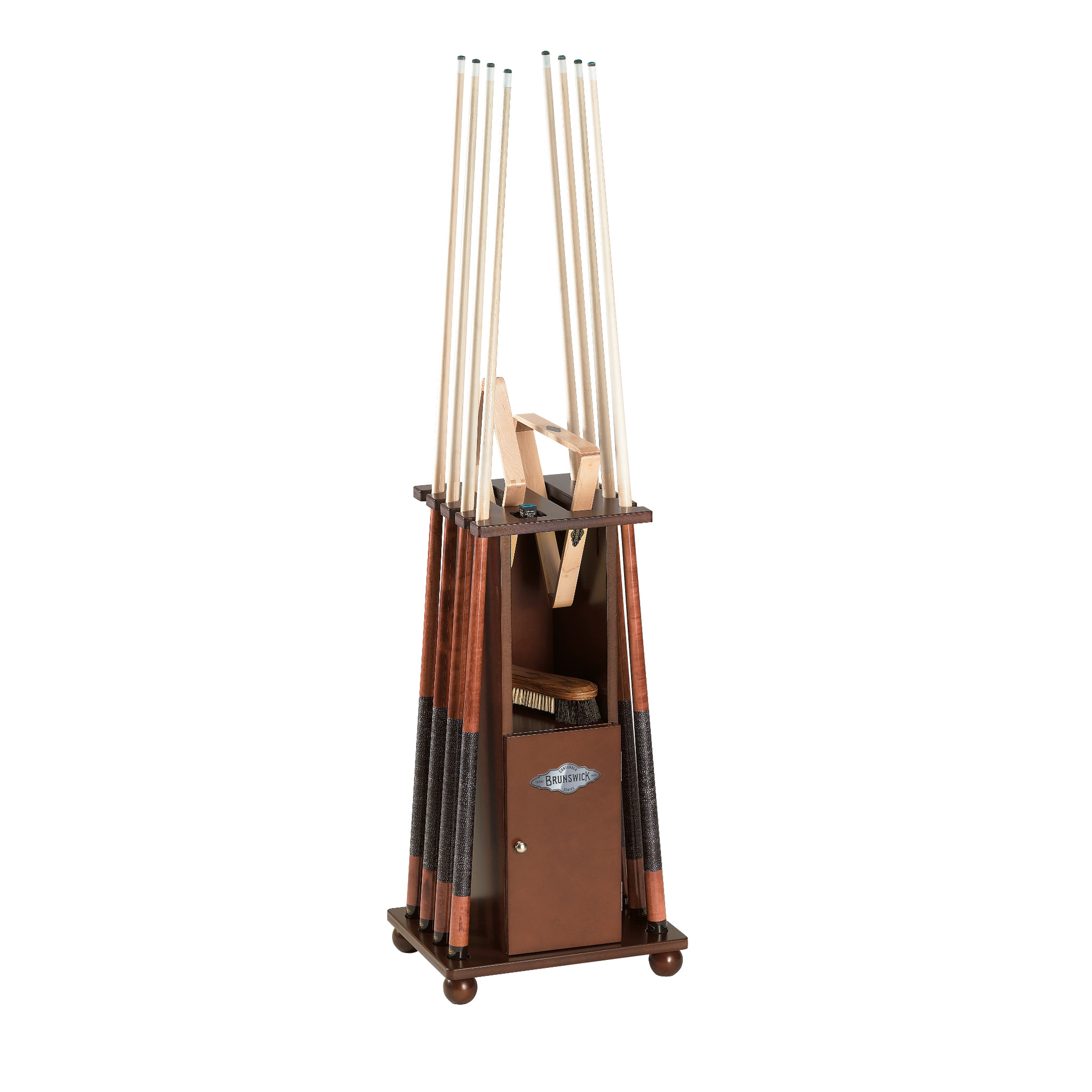 Brunswick Heritage Floor Cue Rack (Various Finish)-Pool Cue Racks & Holders-Brunswick-Rustic Dark Brown-Game Room Shop