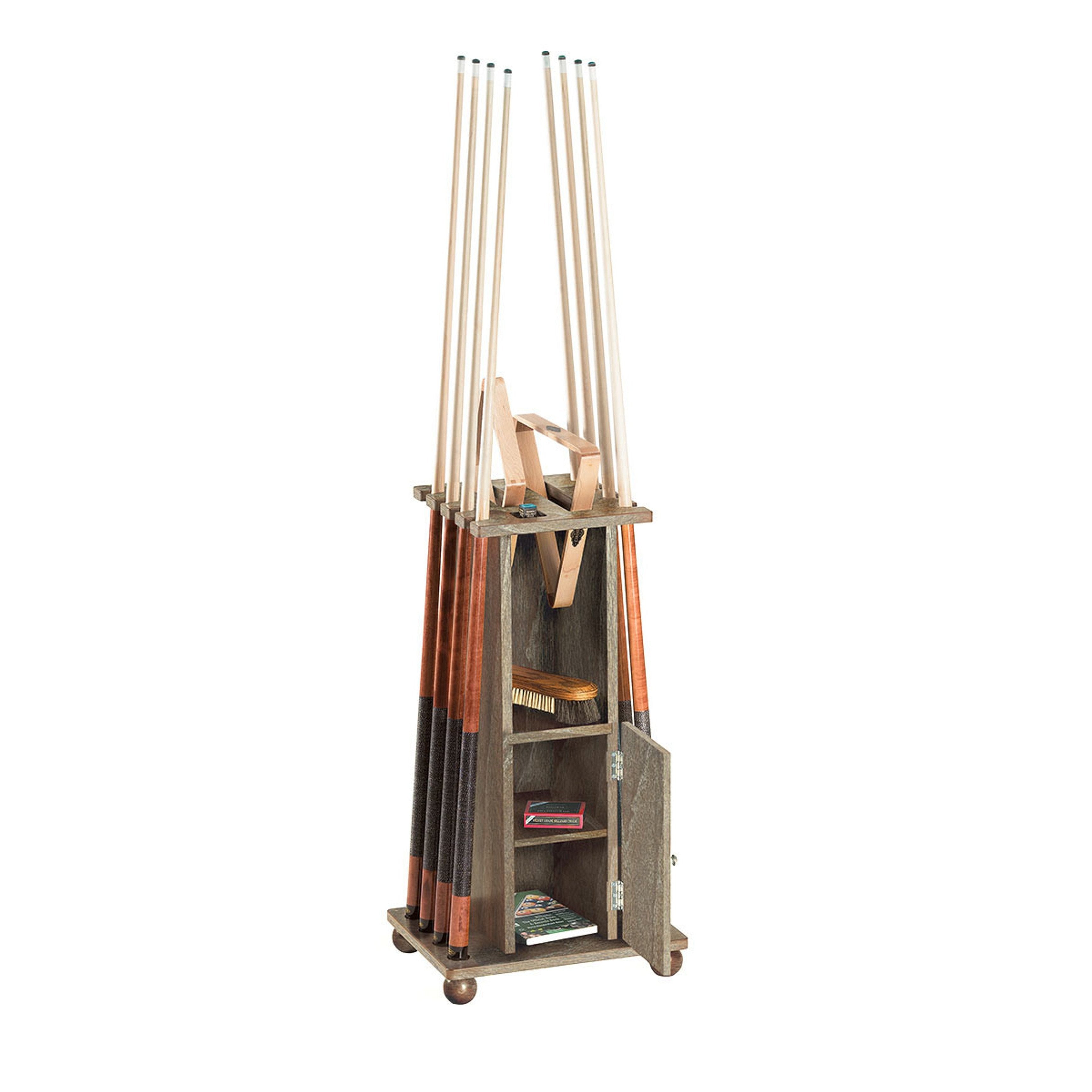 Brunswick Heritage Floor Cue Rack (Various Finish)-Pool Cue Racks & Holders-Brunswick-Driftwood-Game Room Shop