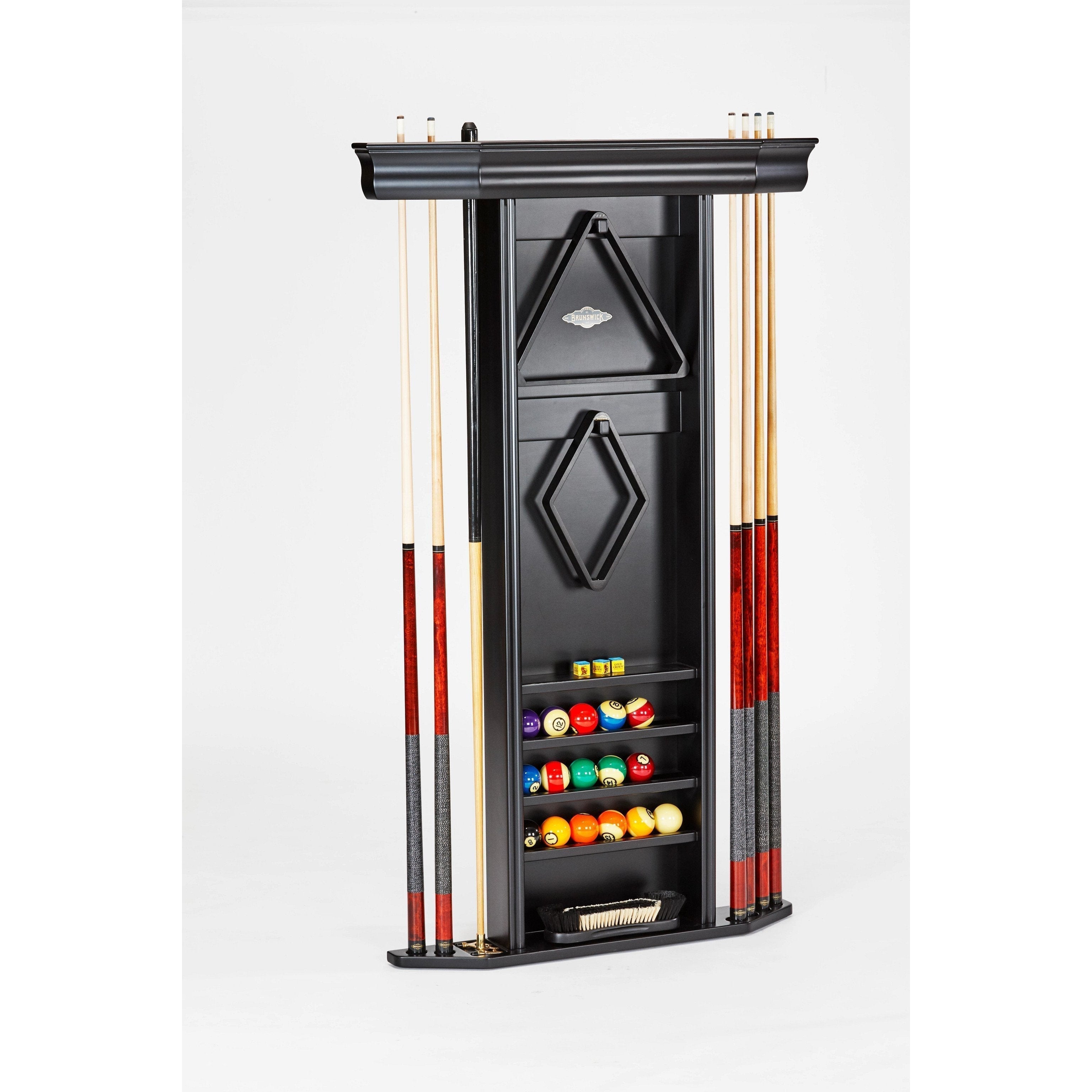 Brunswick Heritage Wall Cue Rack (Various Finish)-Pool Cue Racks & Holders-Brunswick-Matte Black-Game Room Shop