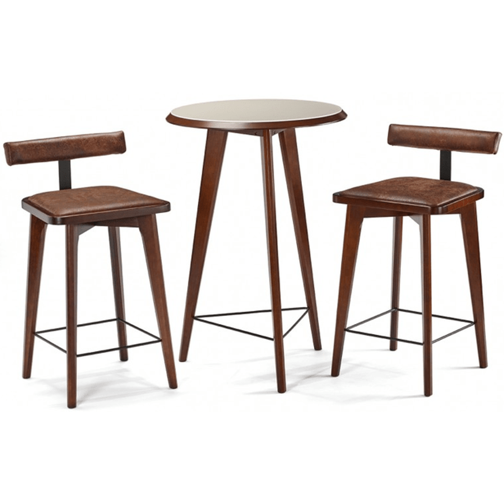 Brunswick Sao Bento Pub Table and Stools-Pub Tables-Brunswick-Chestnut-Game Room Shop