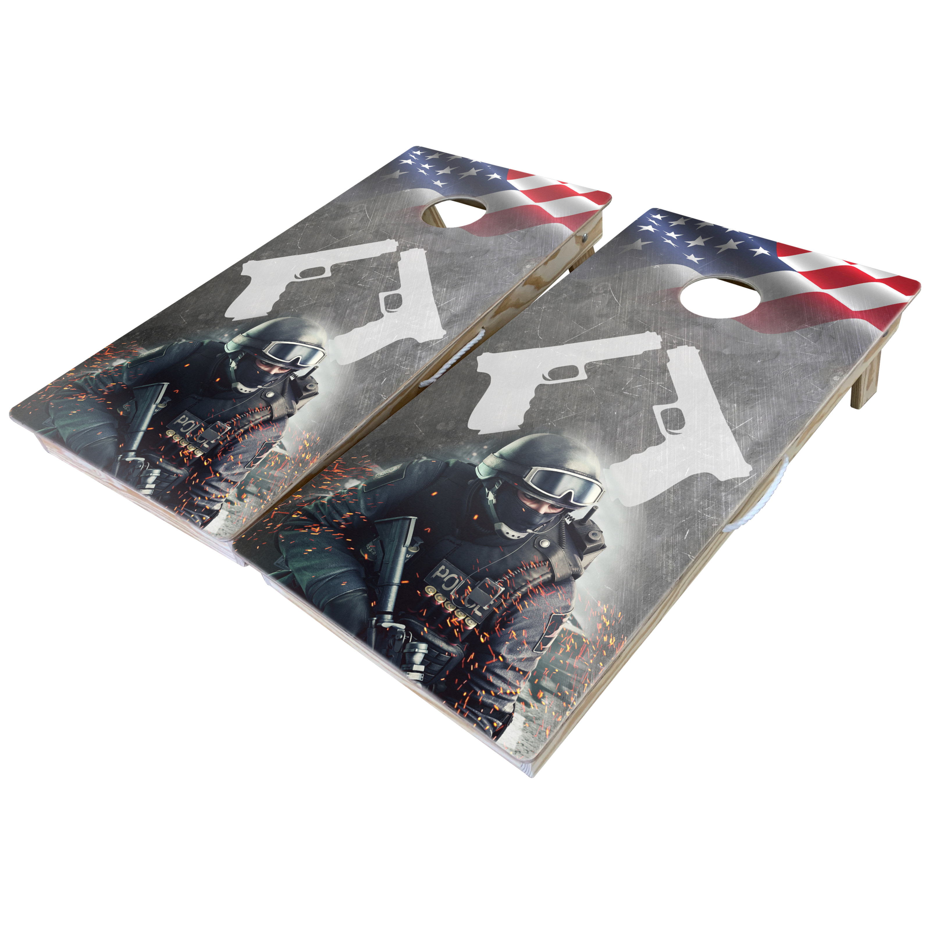 First Responders Theme Cornhole Boards-Cornhole-WGC-Standard Series-American Police-Game Room Shop