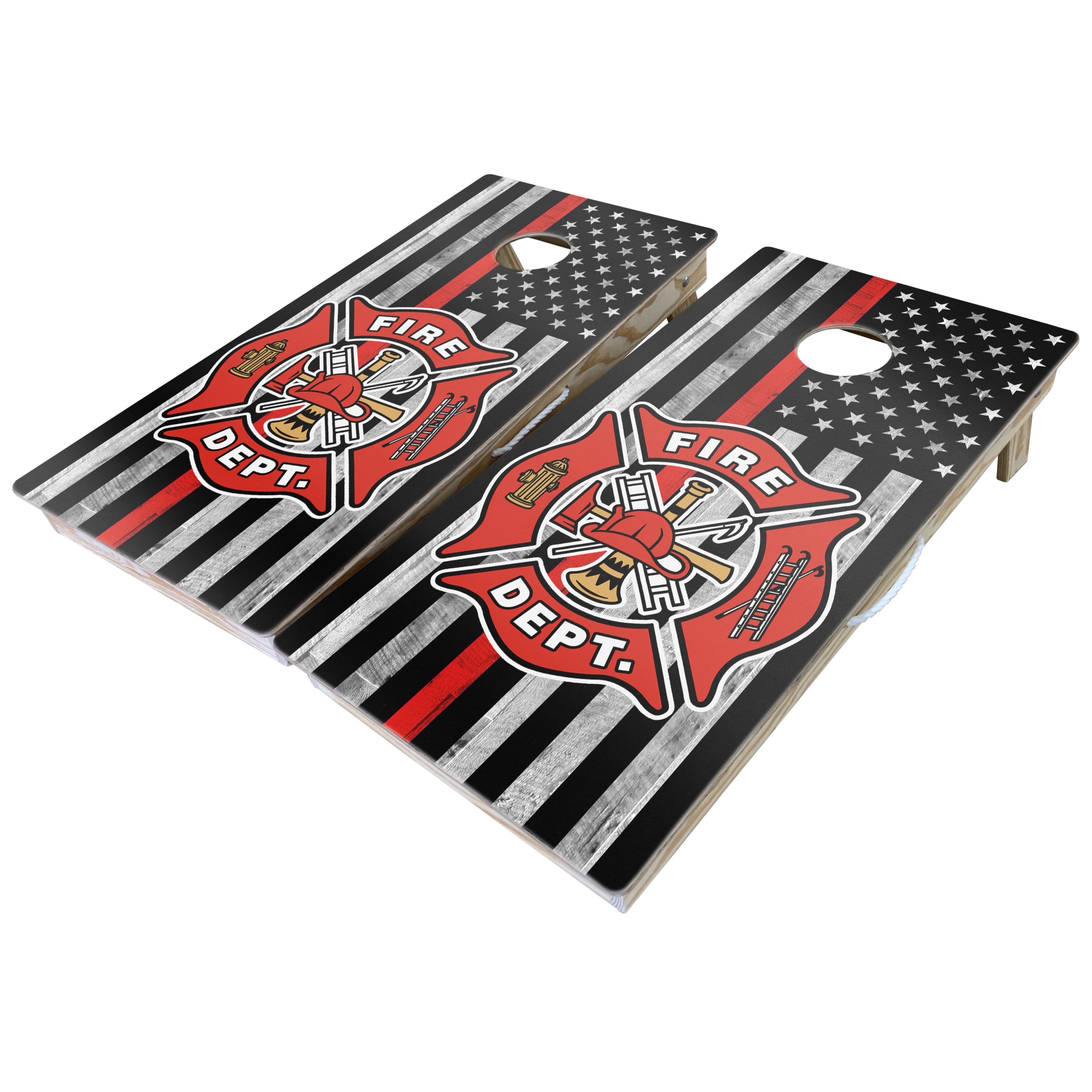 First Responders Theme Cornhole Boards-Cornhole-WGC-Standard Series-Fire Dept. Flag-Game Room Shop