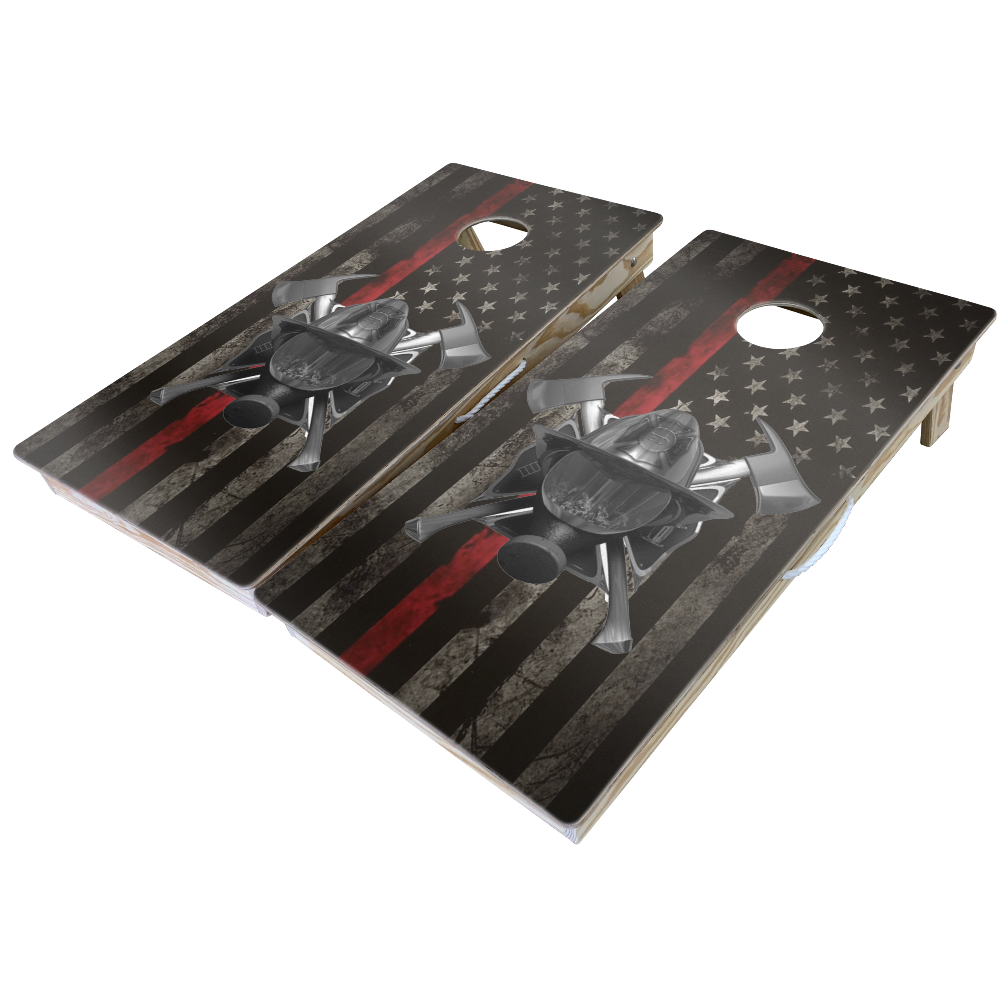 First Responders Theme Cornhole Boards-Cornhole-WGC-Standard Series-Firefighter Flag-Game Room Shop