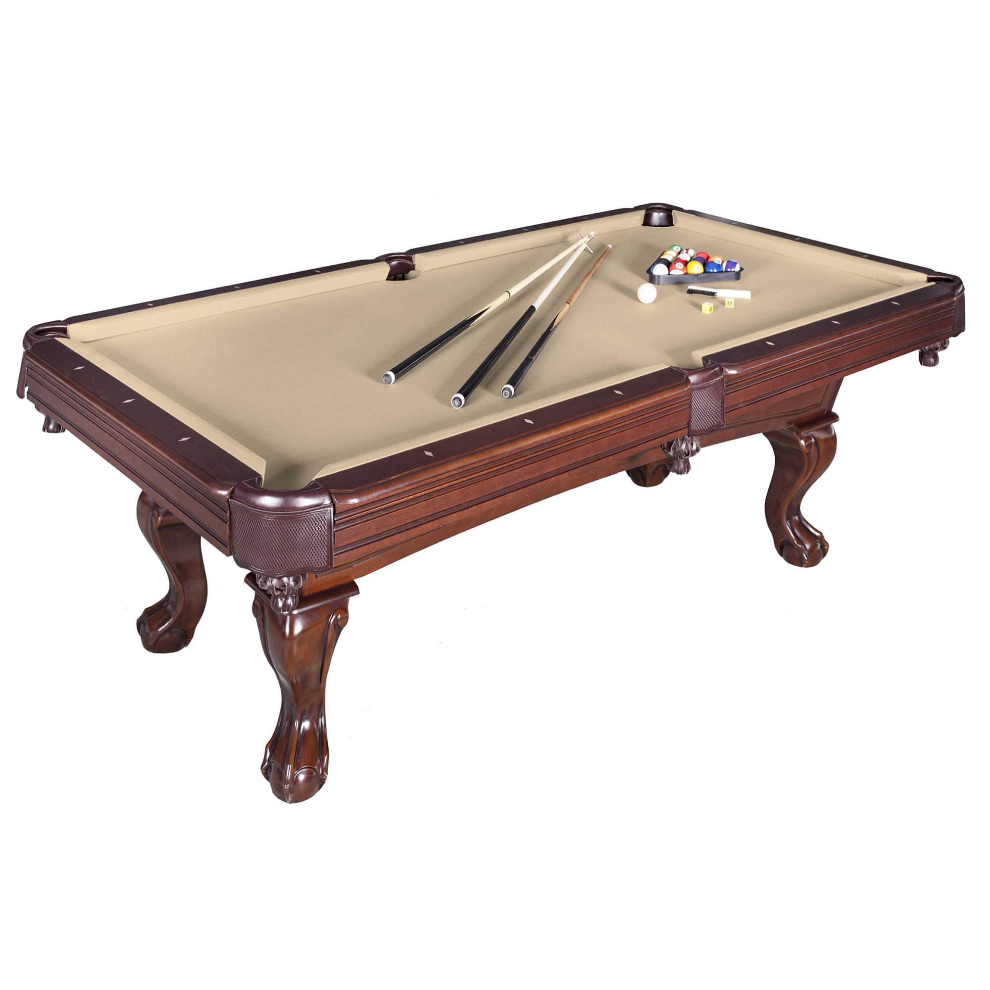 Hathaway Carmelli Augusta 8' Non-Slate Pool Table - Mahogany or Walnut Finish-Billiards-Hathaway Games-Walnut/Camel-Game Room Shop