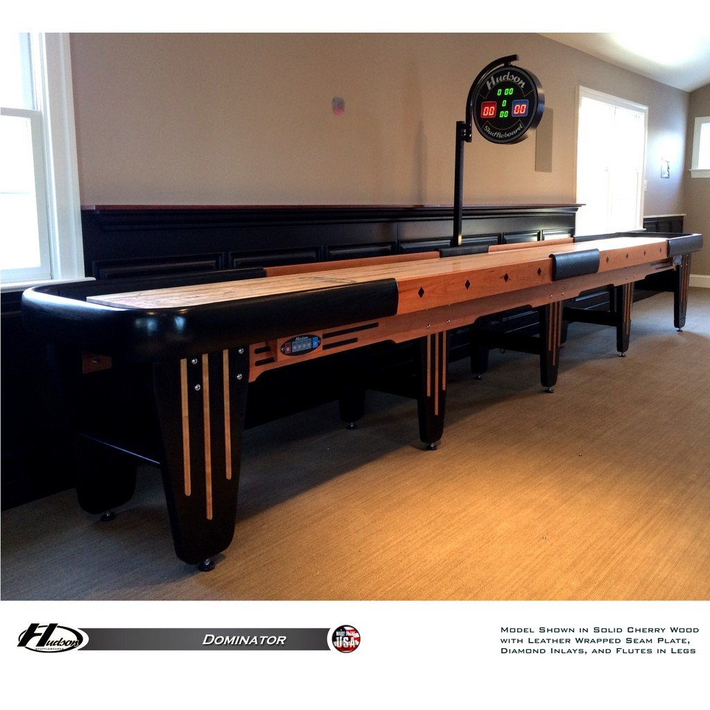 Hudson Dominator Shuffleboard Table 9'-22' Lengths with Custom Stain Options - Game Room Shop