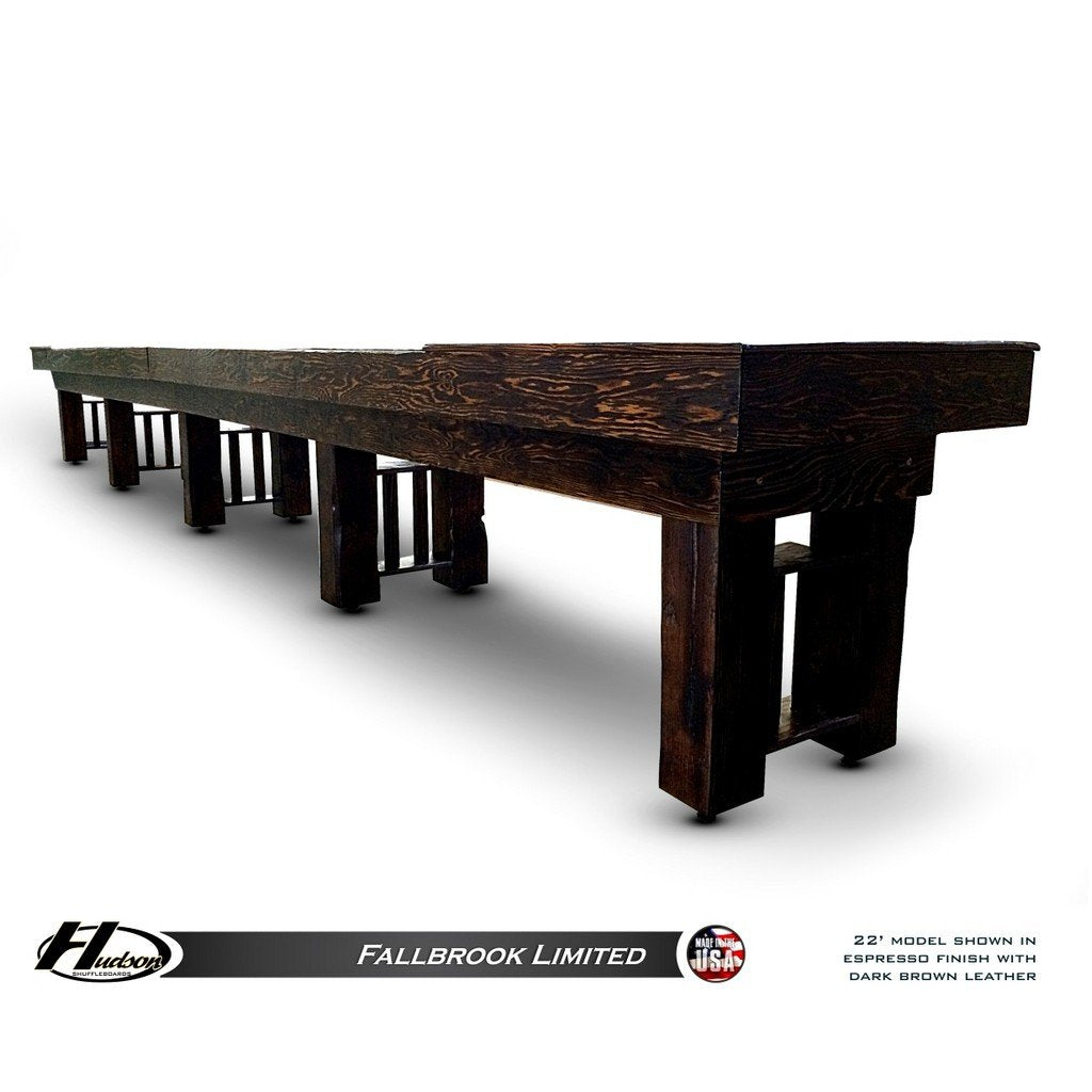 Hudson Fallbrook Shuffleboard Table 9'-22' Lengths with Custom Stain Options - Game Room Shop