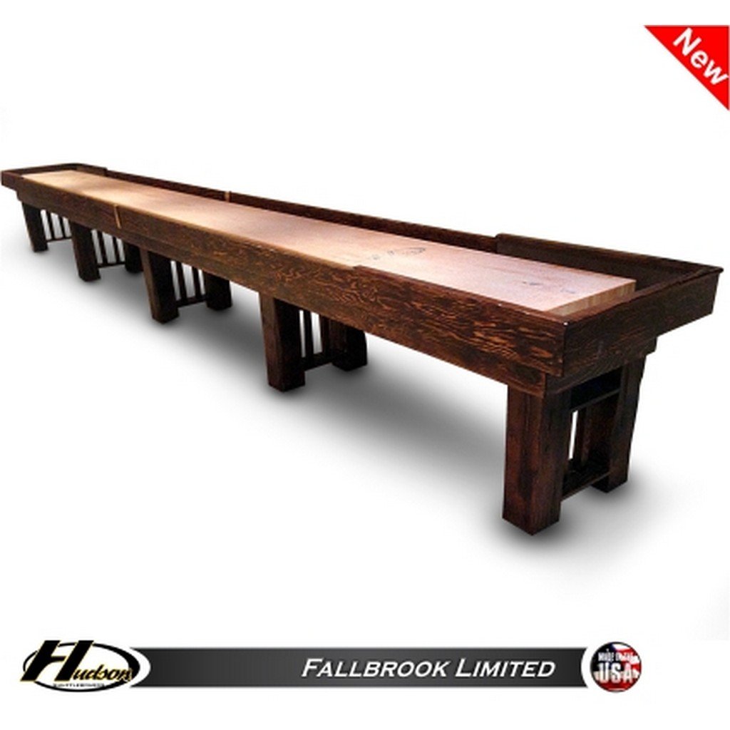 Hudson Fallbrook Shuffleboard Table 9'-22' Lengths with Custom Stain Options - Game Room Shop