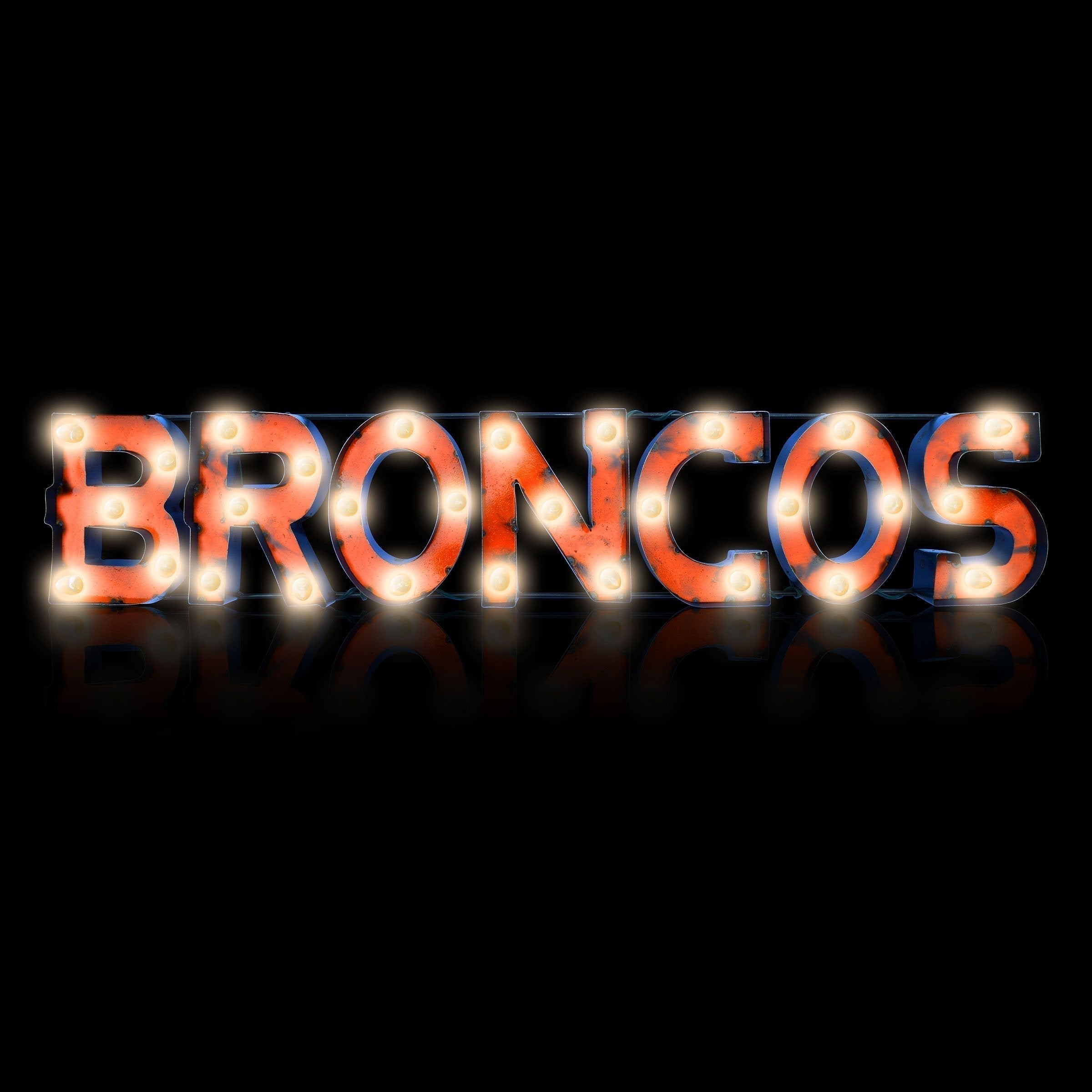 NFL Lighted Recycled Metal Sign (Various Teams)-Decor-Imperial-DENVER BRONCOS-Team-Game Room Shop