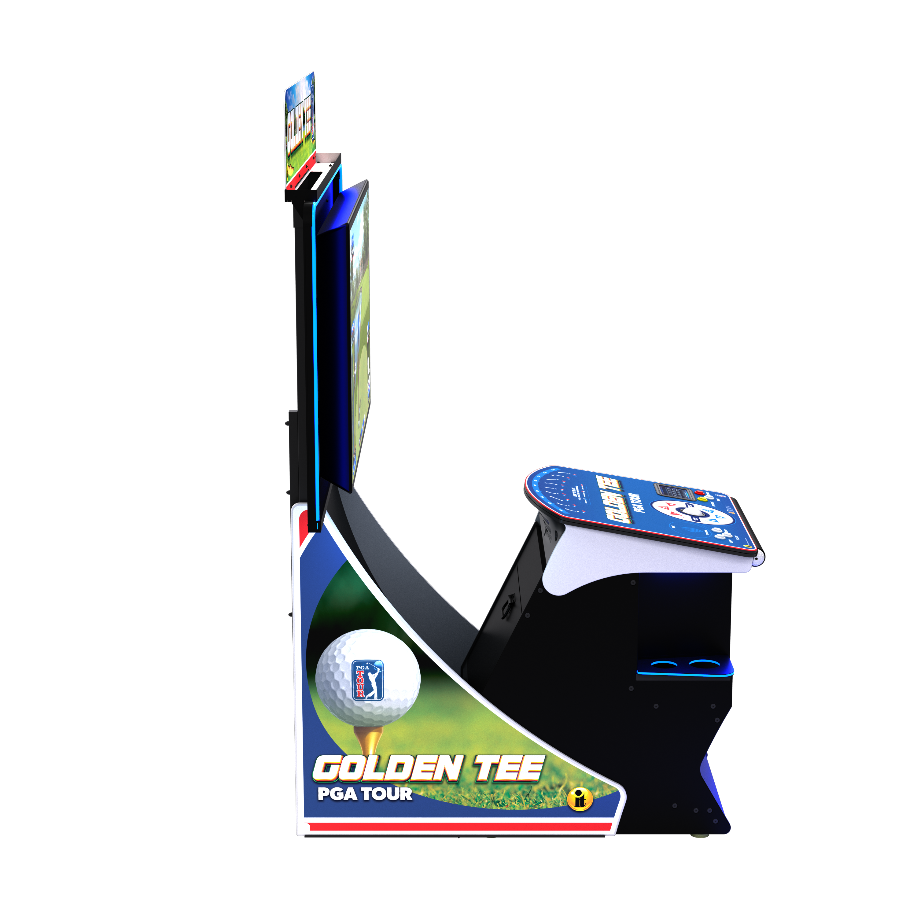 Incredible Technologies Golden Tee PGA TOUR Home Edition-Arcade Games-Incredible Technologies-Deluxe-Side view-Game Room Shop