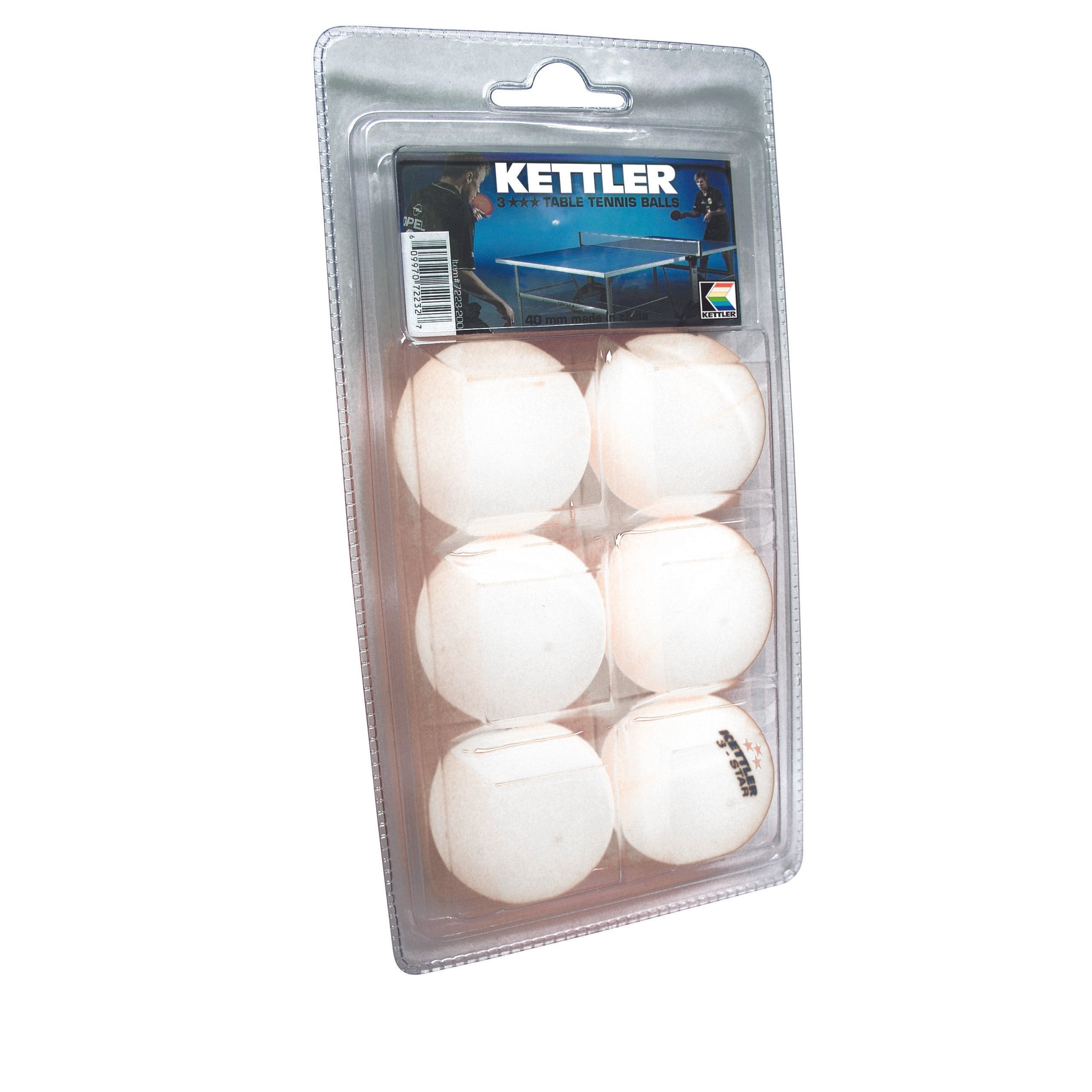 KETTLER 1-Star TT Balls, 6 Pack-Table Tennis Balls-Kettler-White-Game Room Shop