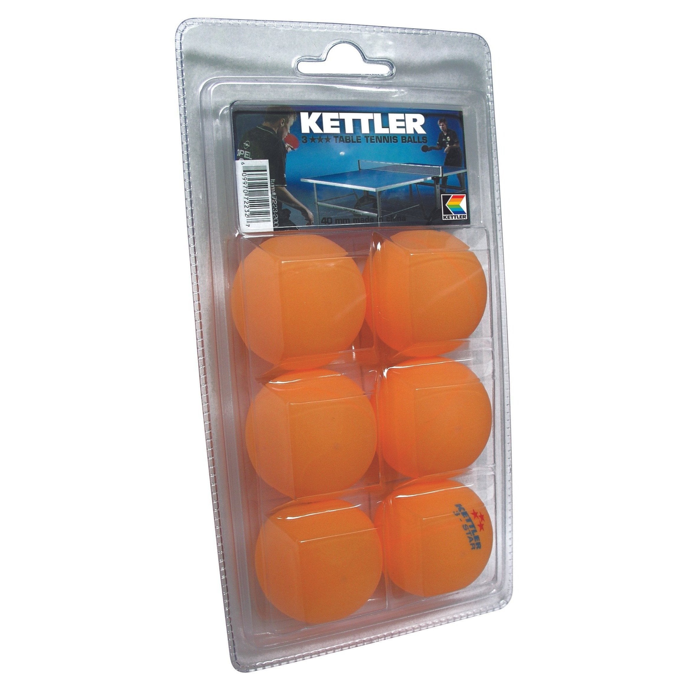 KETTLER 3-Star TT Balls, 6 Pack-Table Tennis Balls-Kettler-White-Game Room Shop