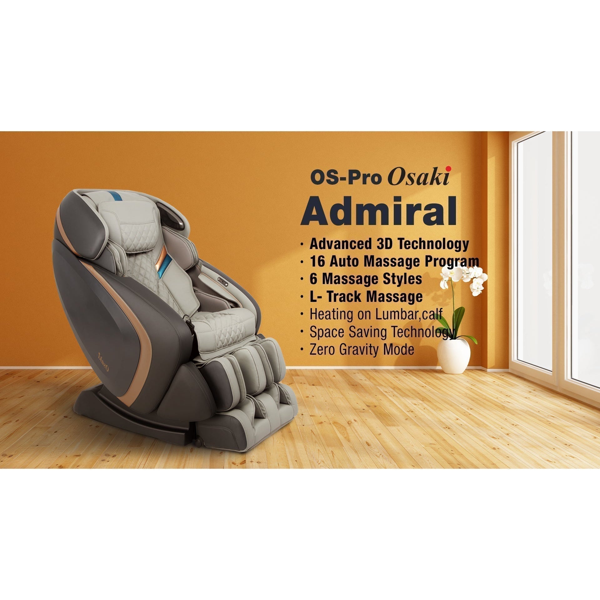 Osaki OS-Pro Admiral Massage Chair-Massage Chairs-Osaki-Brown-Game Room Shop