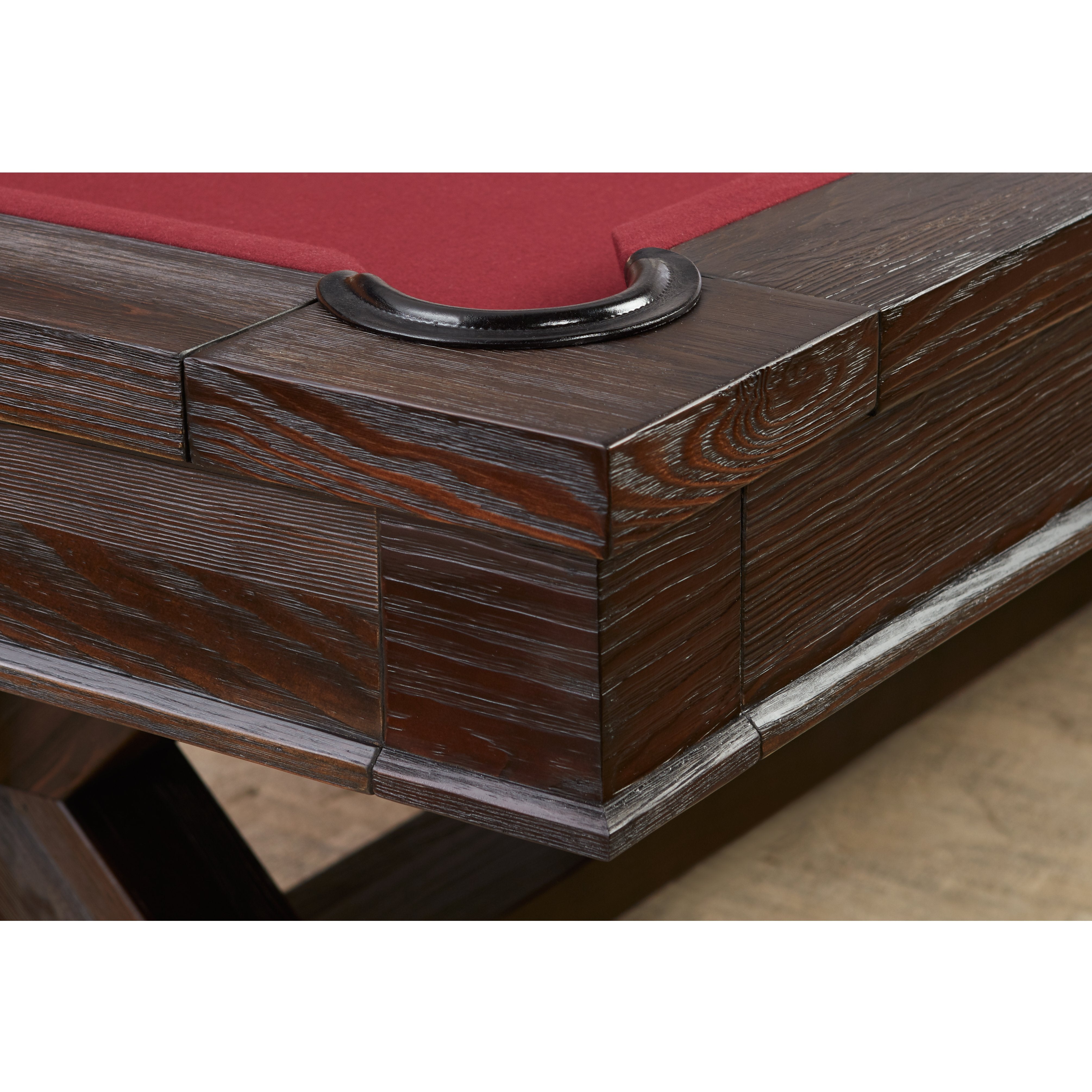 Playcraft Brazos River 8' Slate Pool Table - Leather Drop Pockets-Billiard Tables-Playcraft-Weathered Black-No Thank You-Game Room Shop