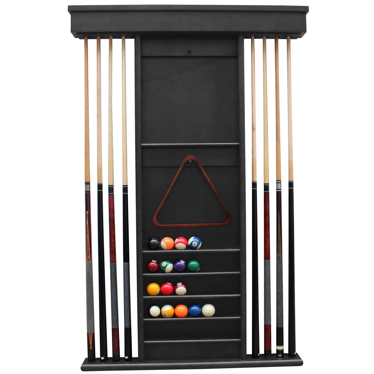 Playcraft Premium Hardwood Billiard Wall Racks-Pool Cue Racks & Holders-Playcraft-Black-Game Room Shop