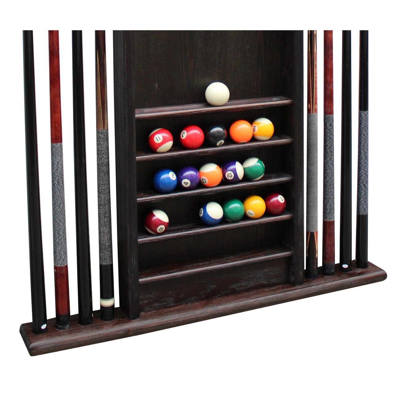 Playcraft Premium Hardwood Billiard Wall Racks-Pool Cue Racks & Holders-Playcraft-Weathered Black-Game Room Shop