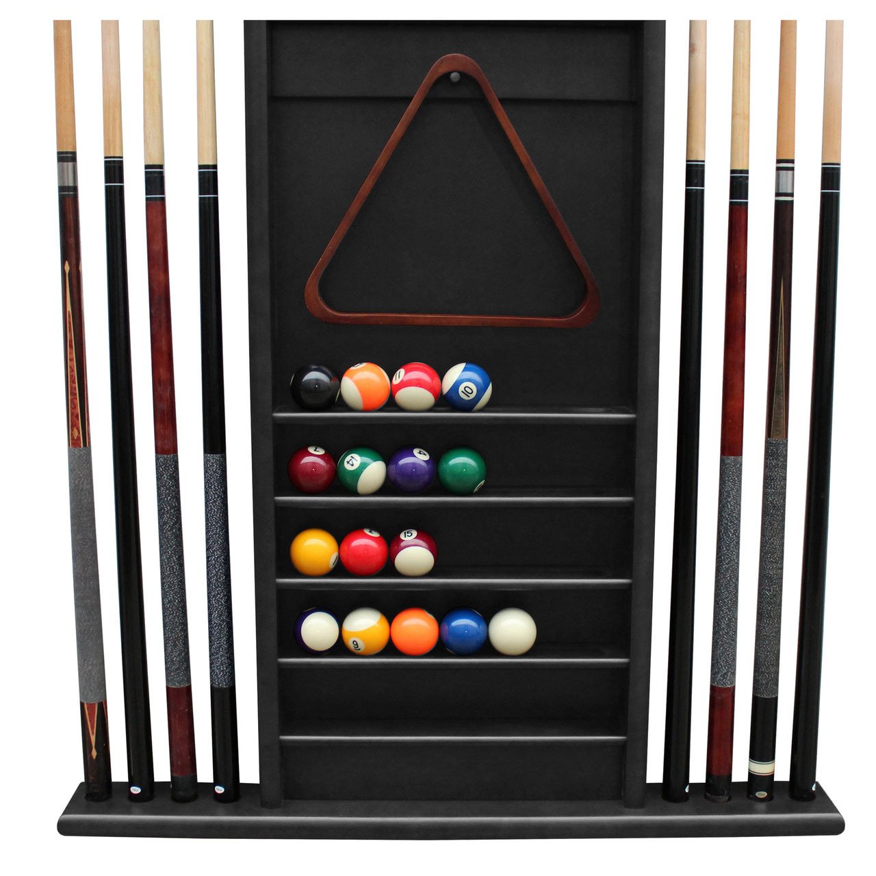 Playcraft Premium Hardwood Billiard Wall Racks-Pool Cue Racks & Holders-Playcraft-Weathered Black-Game Room Shop