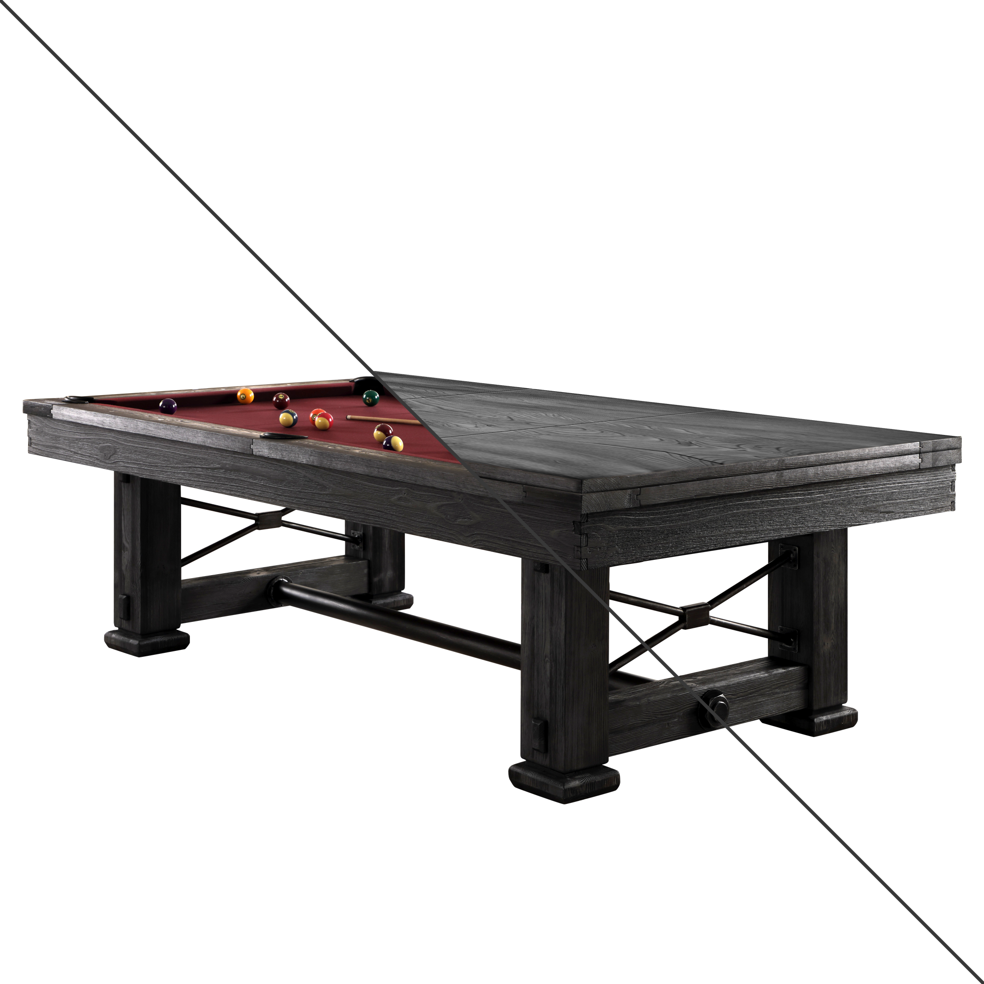 Playcraft Rio Grande Slate Pool Table-Billiard Tables-Playcraft-7' Length-Weathered Raven-No Thank You-Game Room Shop