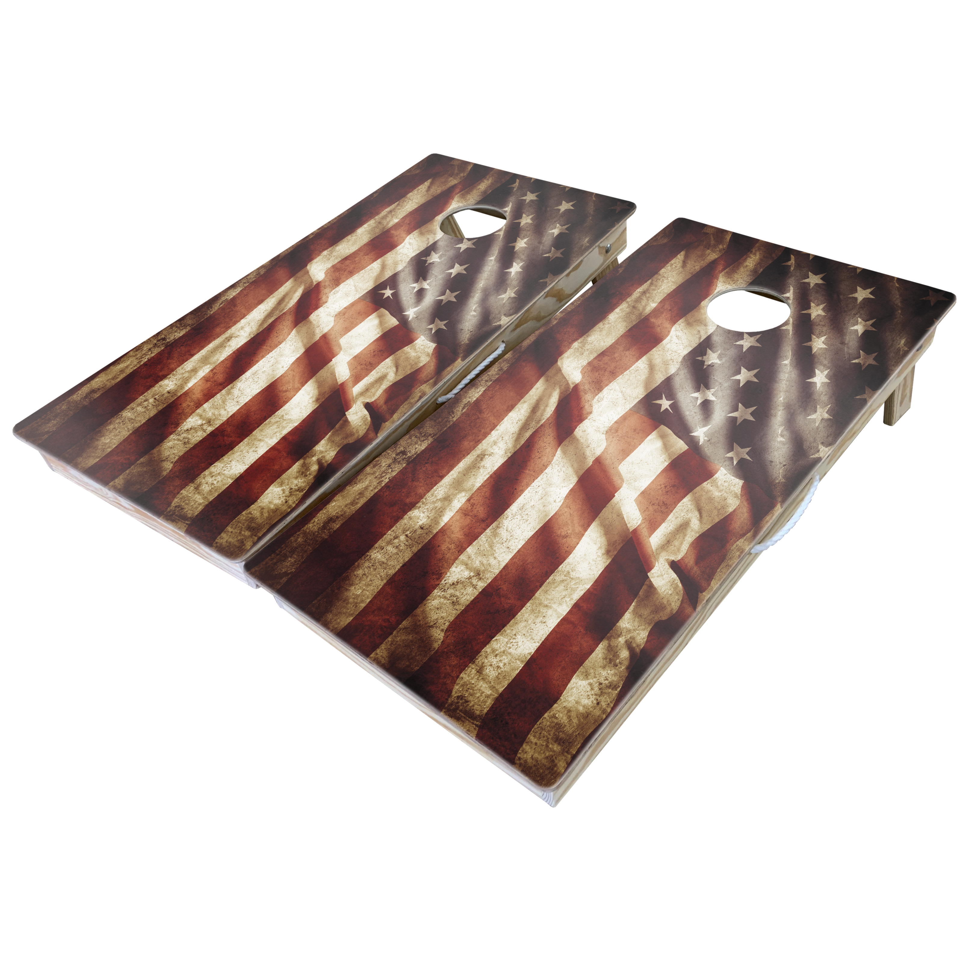 Rustic Theme Cornhole Boards-Cornhole-WGC-Standard Series-Antique Flag-Game Room Shop