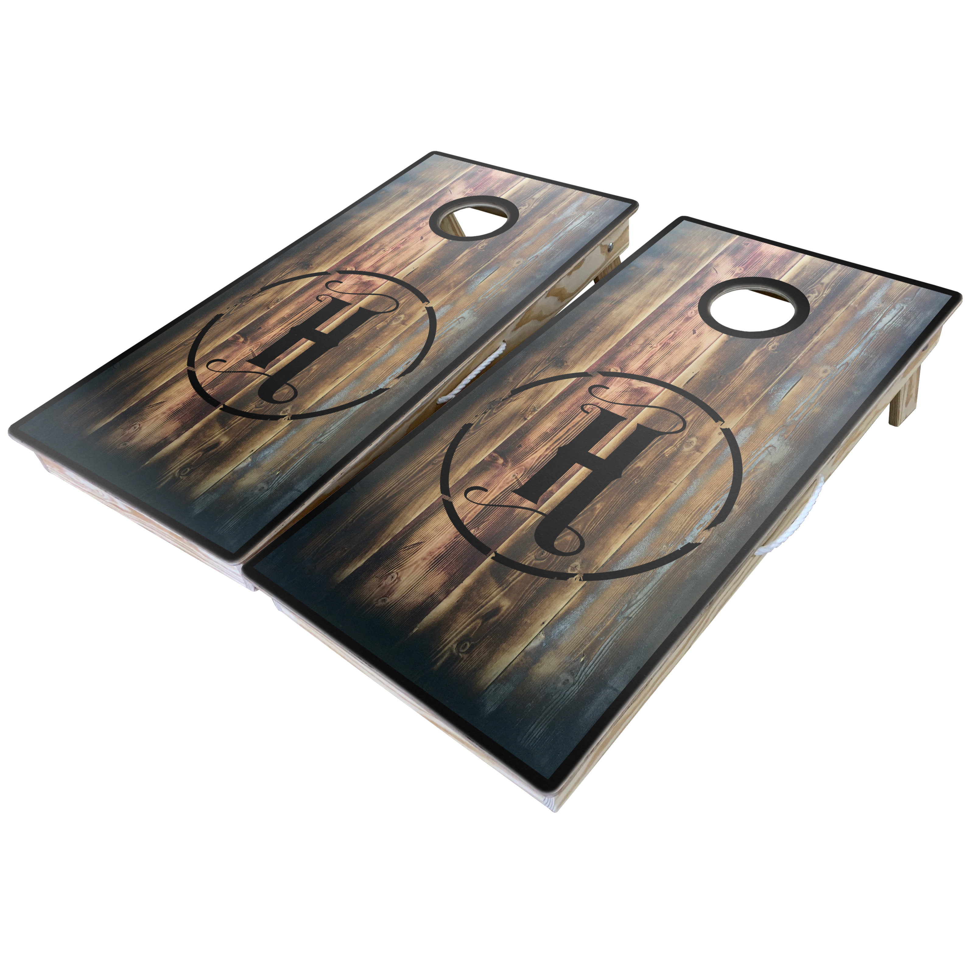 Rustic Theme Cornhole Boards-Cornhole-WGC-Standard Series-Barnwood Custom Design (Send us an email for design)-Game Room Shop