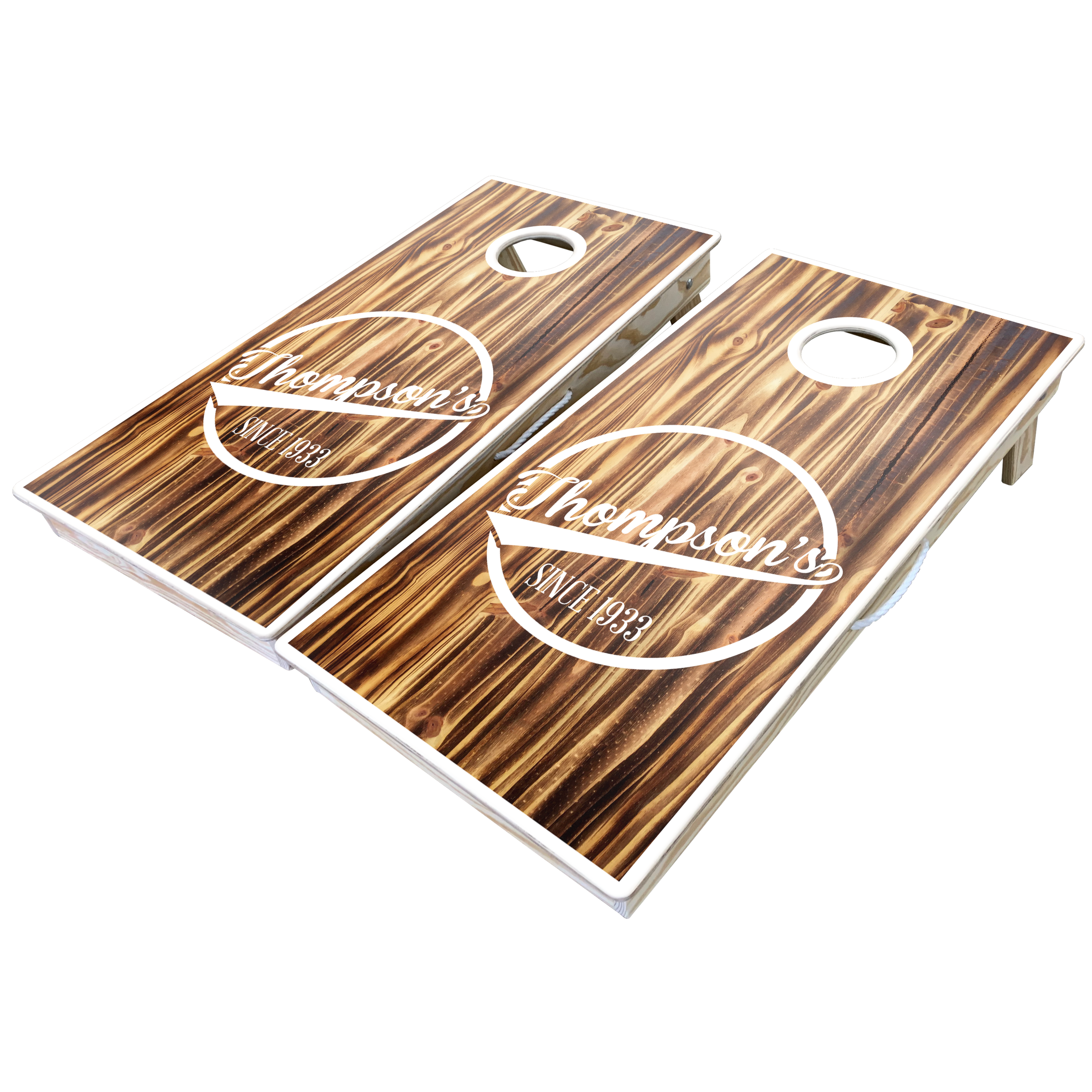 Rustic Theme Cornhole Boards-Cornhole-WGC-Standard Series-Burned Wood Custom Design (Send us an email for design)-Game Room Shop