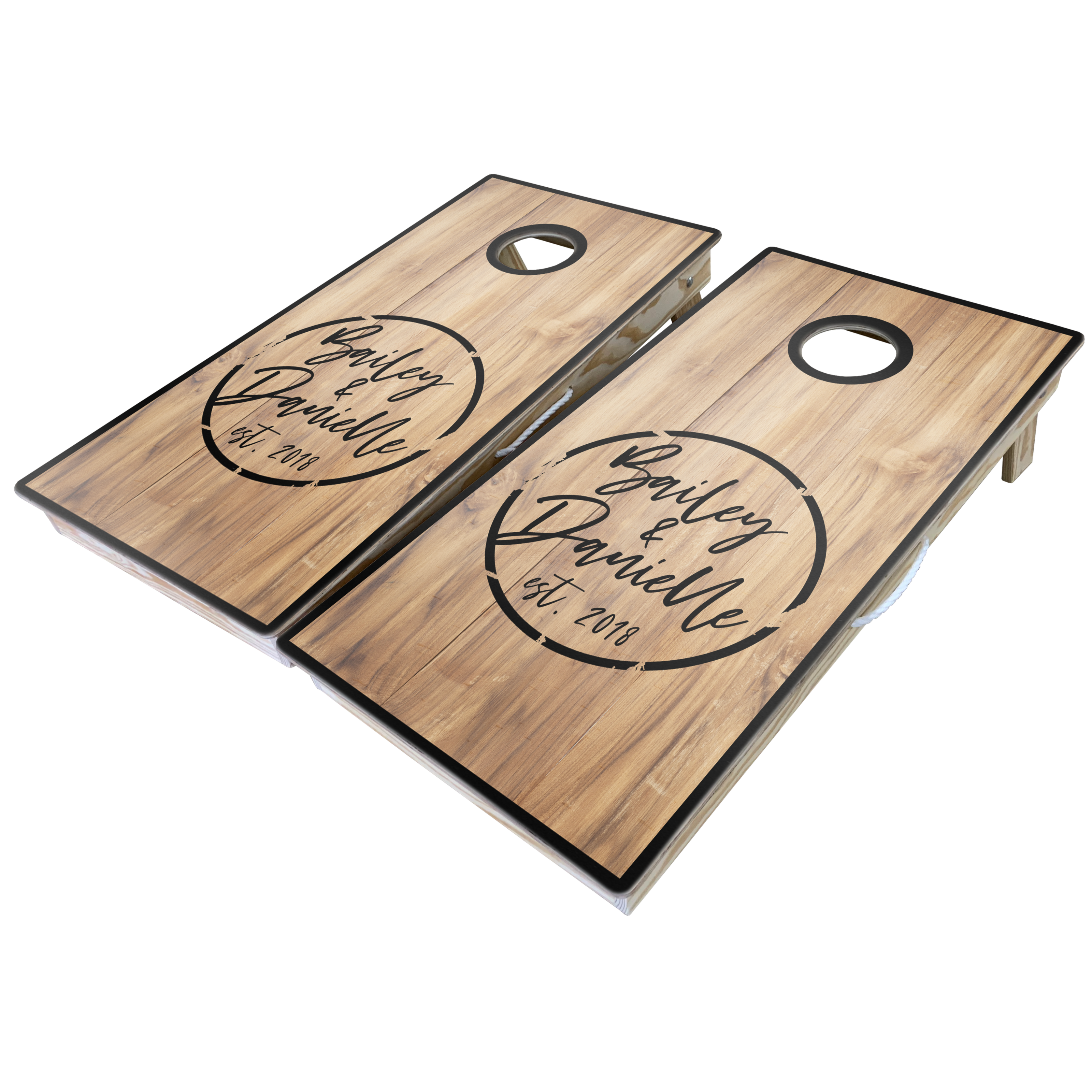 Rustic Theme Cornhole Boards-Cornhole-WGC-Standard Series-Rustic Monogram (Send us an email for the design)-Game Room Shop