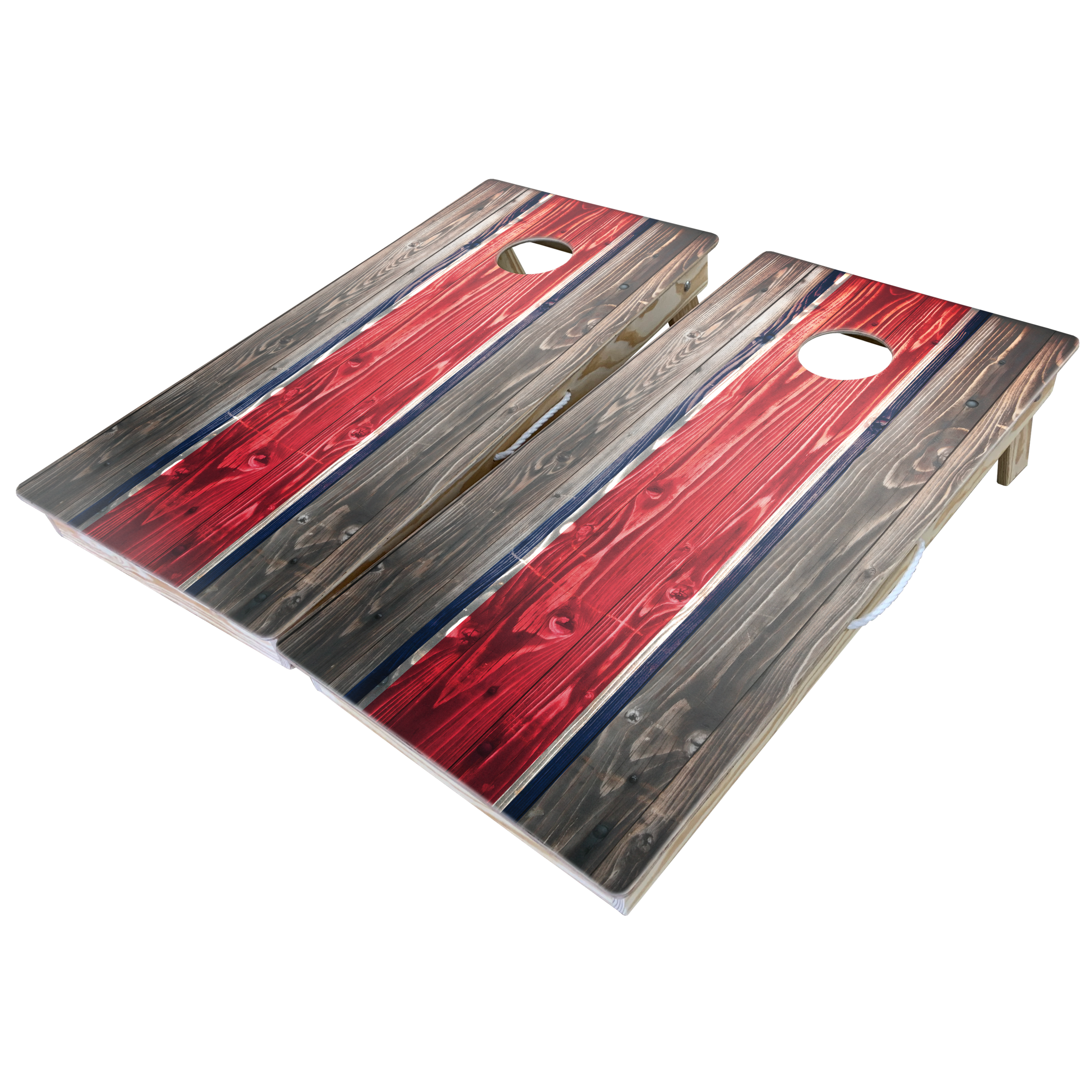 Rustic Theme Cornhole Boards-Cornhole-WGC-Standard Series-Rustic Red Stripe-Game Room Shop