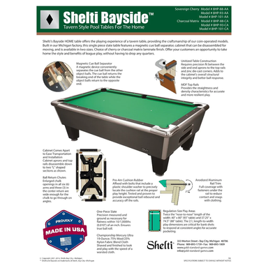 Shelti Bayside Pool Table - Home Version-Billiard Tables-Shelti-Charcoal Matrix-88" Length-Game Room Shop