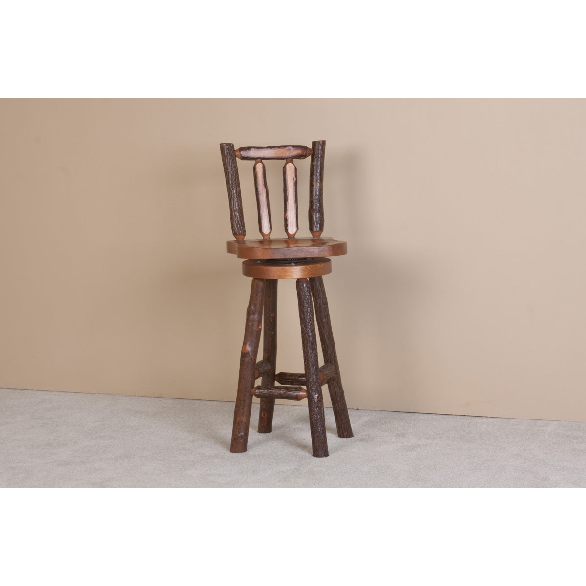 Viking Industries Sawtooth Hickory Bar Stool-Bar Stool-Viking Log Furniture-24 Inches-Game Room Shop