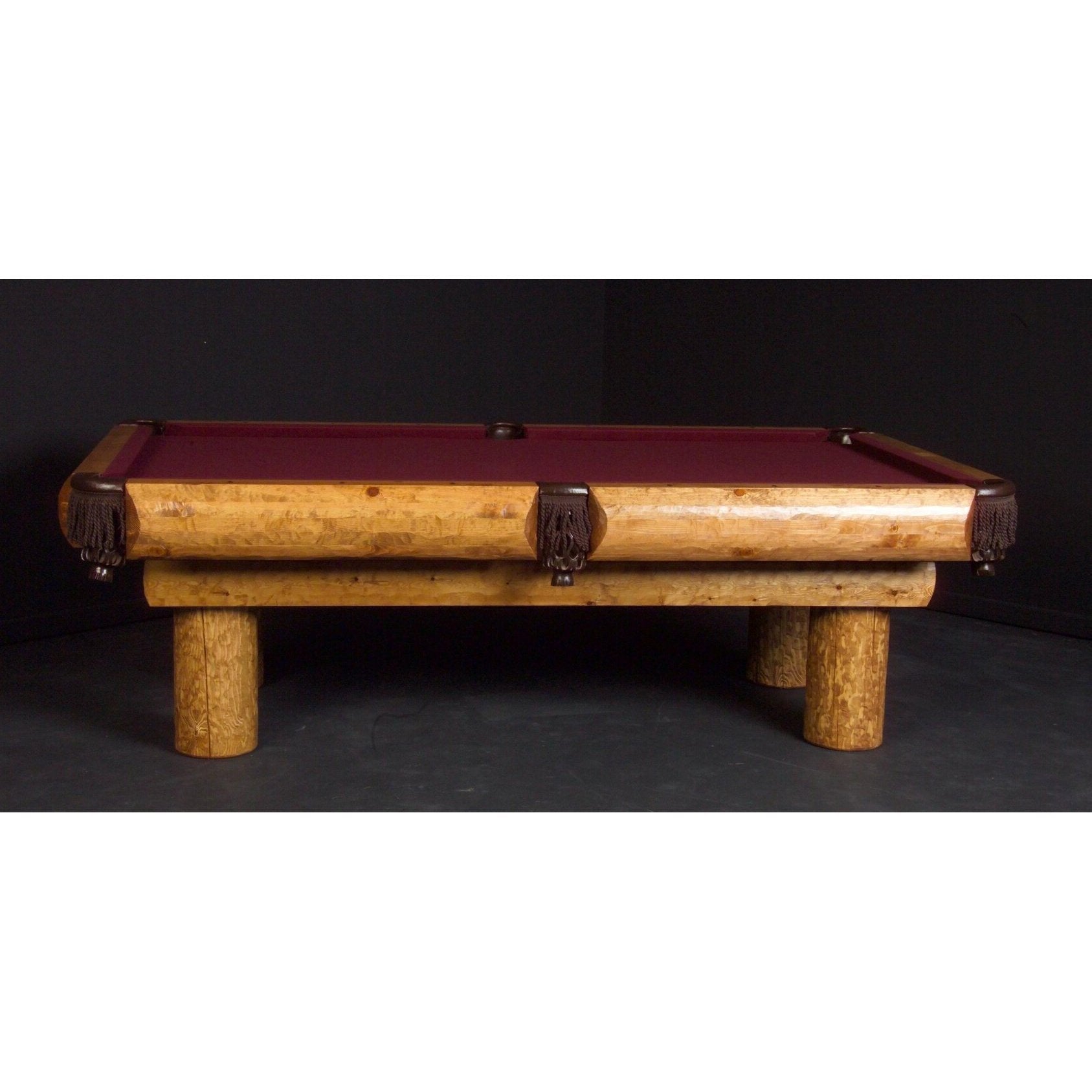 Viking Northwoods Rustic Ponderosa Pine Log Pool Table - Game Room Shop