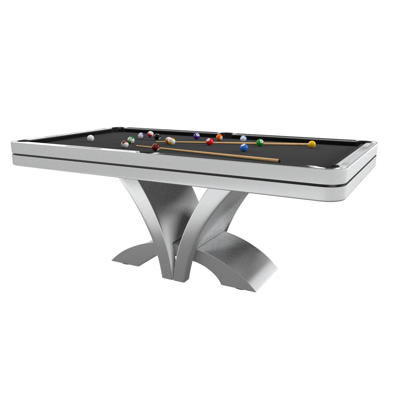 White Billiards Aliya Modern Slate Pool Table-Billiard Tables-White Billiards-7ft Length-Black-No Thank You-Game Room Shop