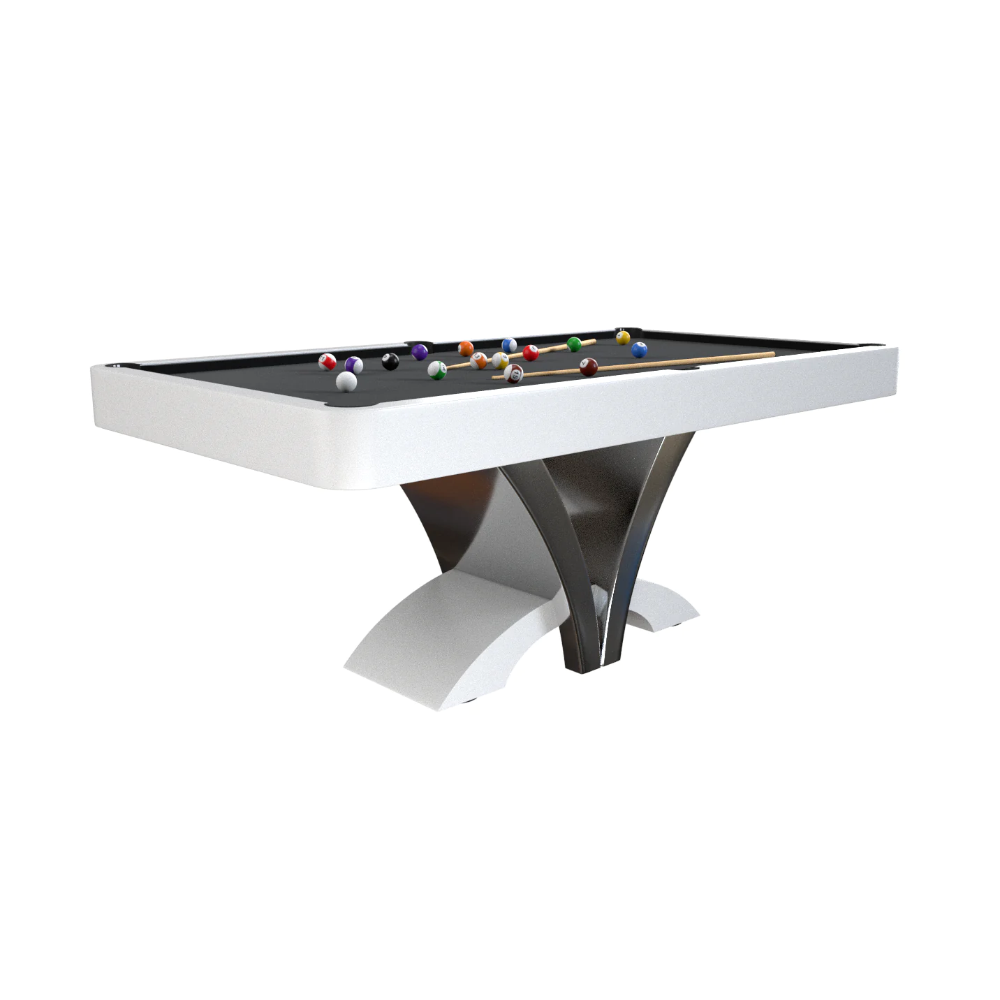 White Billiards Aliya Modern Slate Pool Table-Billiard Tables-White Billiards-7ft Length-White-No Thank You-Game Room Shop