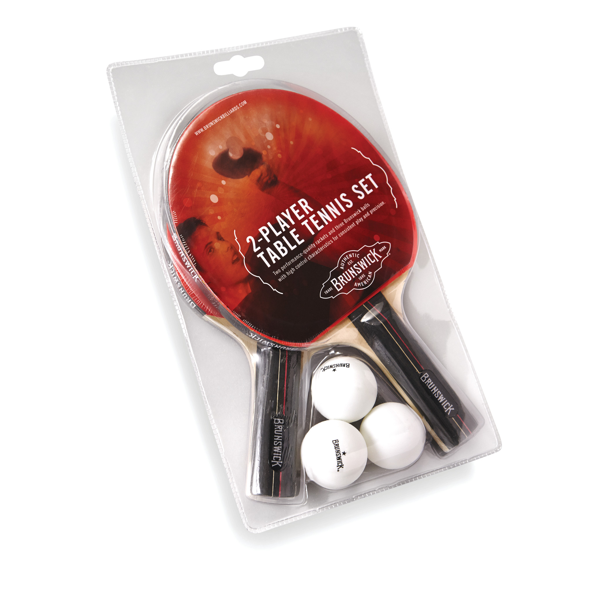 Brunswick Table Tennis 2pcs Paddle and Ball Set-Accessories-Brunswick-Game Room Shop