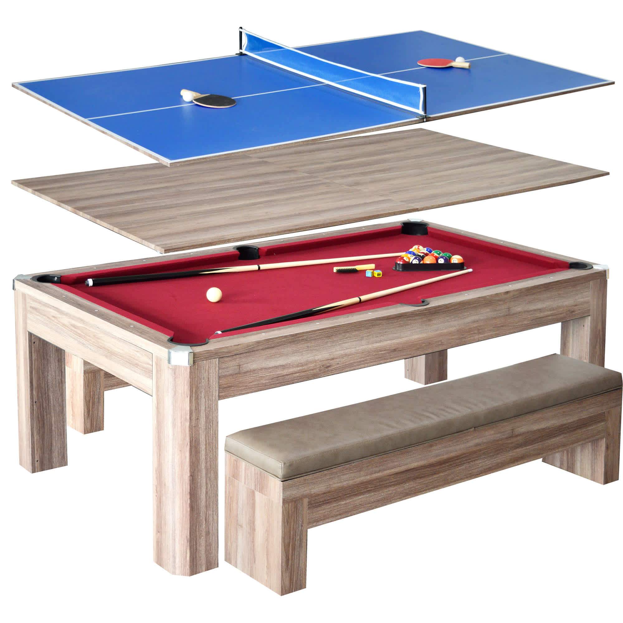 Hathaway Carmelli Newport 7-ft Pool Table Combo Set with Benches-Multi-Game Tables-Hathaway Games-Game Room Shop