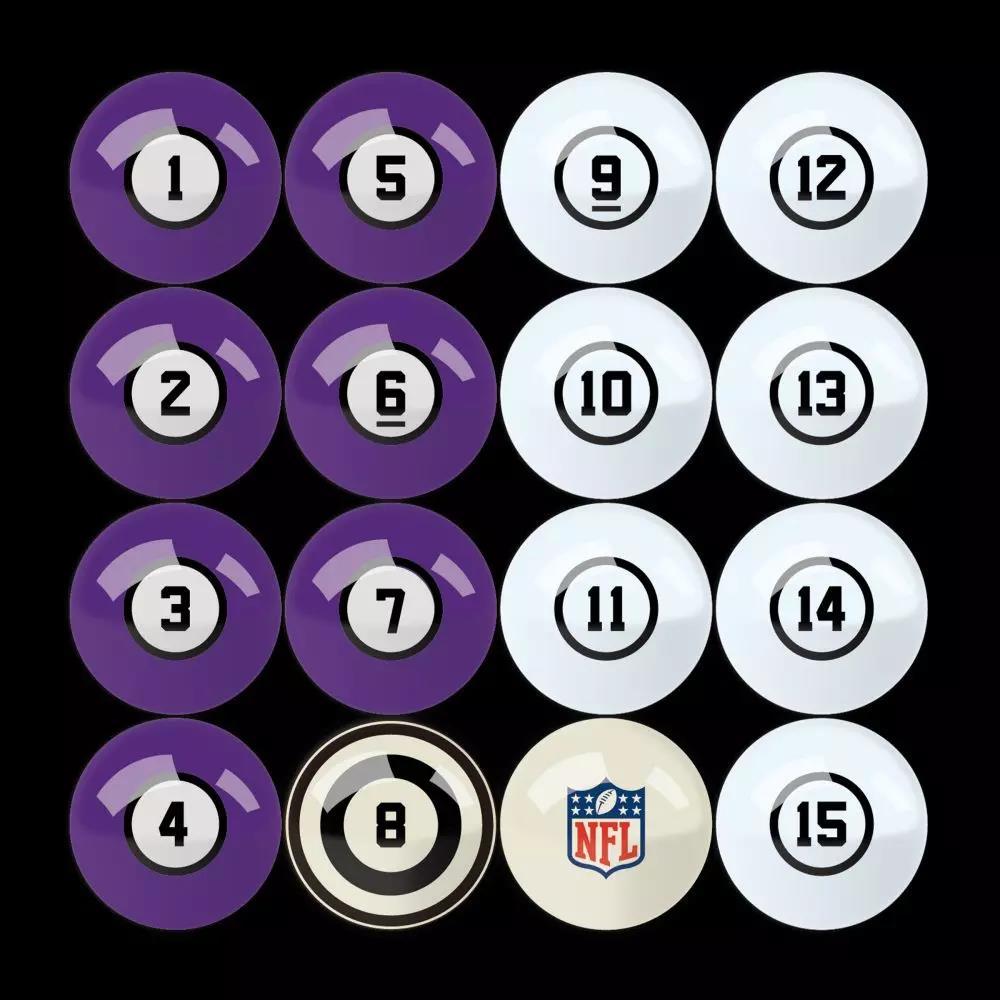 Minnesota Vikings Billiard Balls With Numbers For Sale