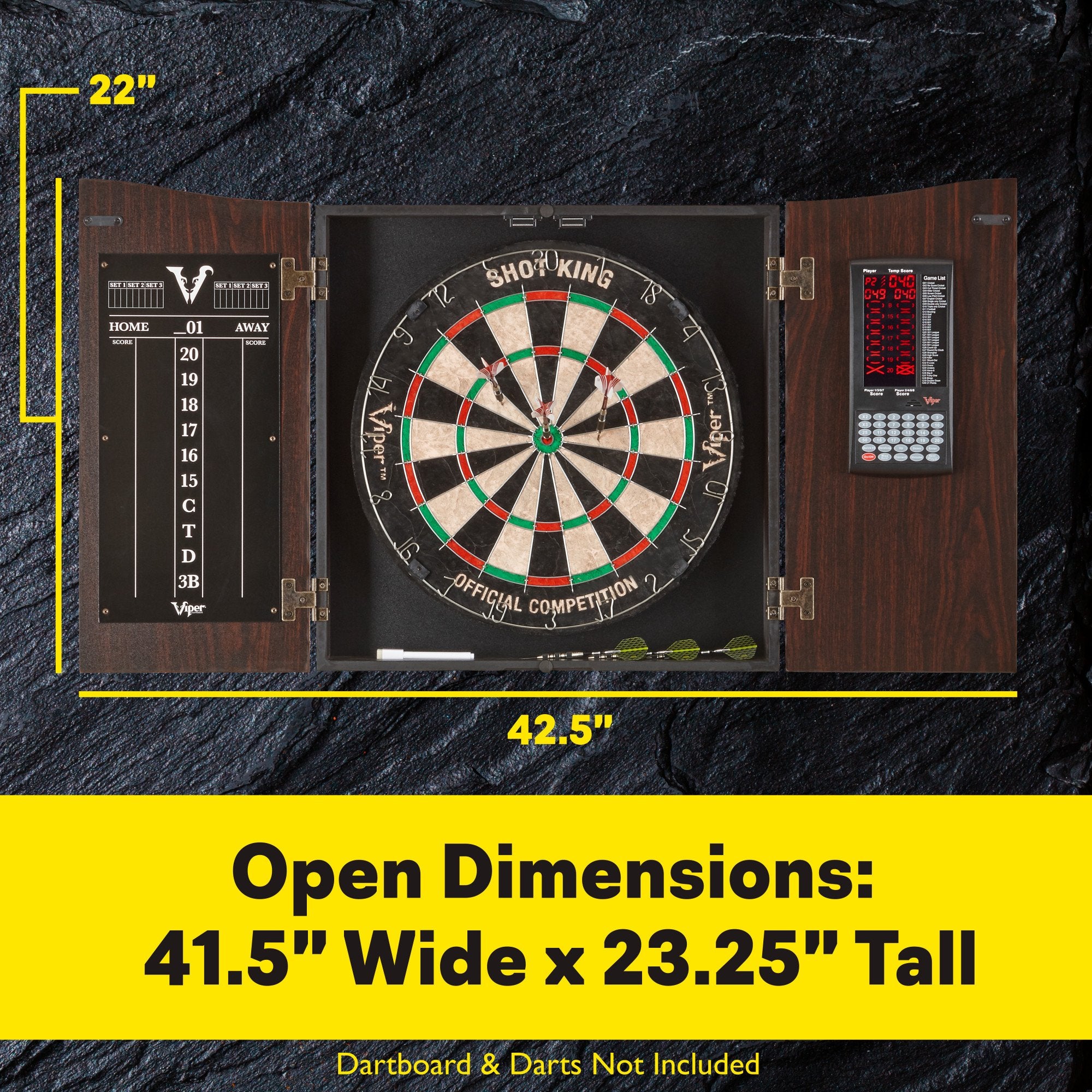 Viper Vault Deluxe Dartboard Cabinet with Integrated Pro Score - Game Room Shop