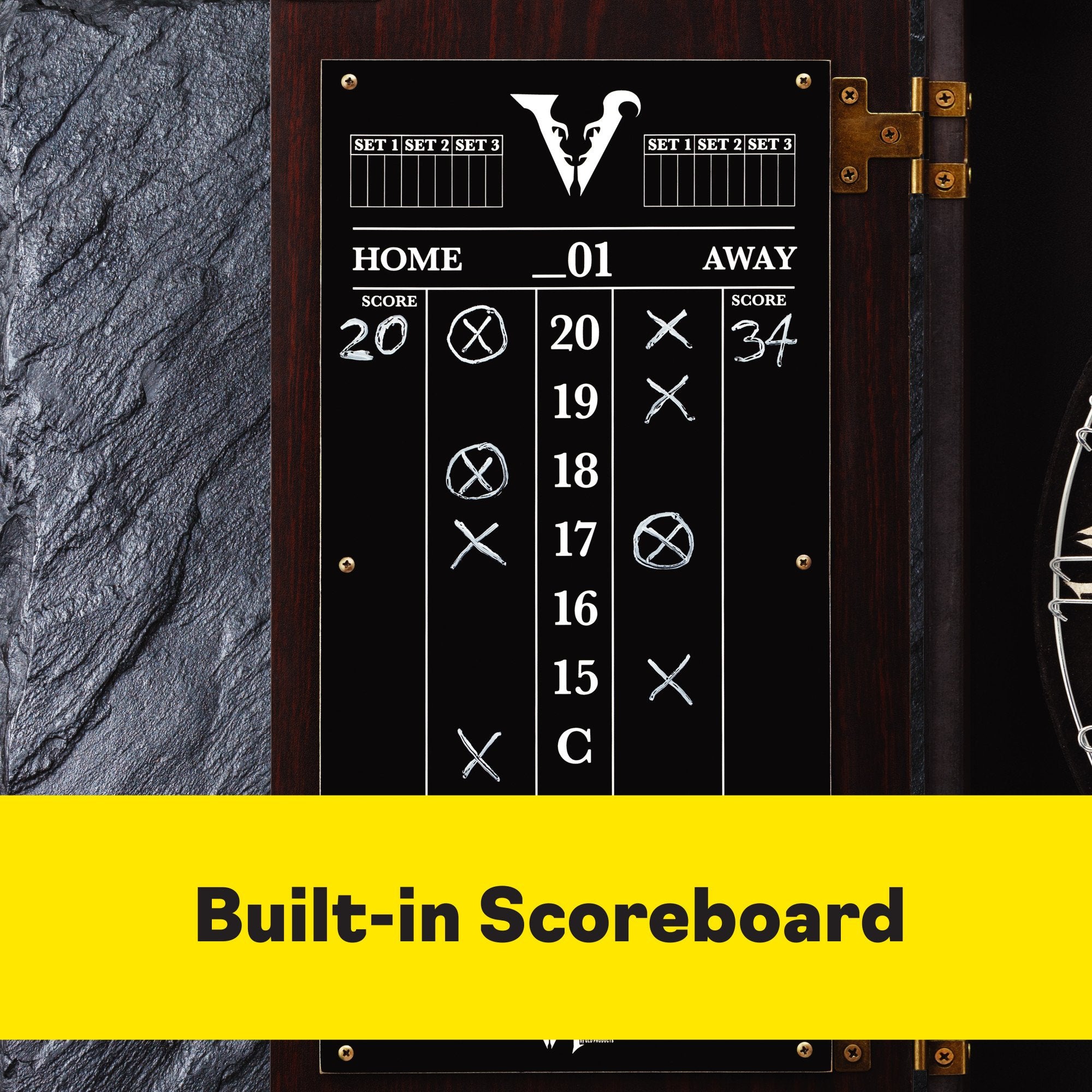 Viper Vault Deluxe Dartboard Cabinet with Integrated Pro Score - Game Room Shop