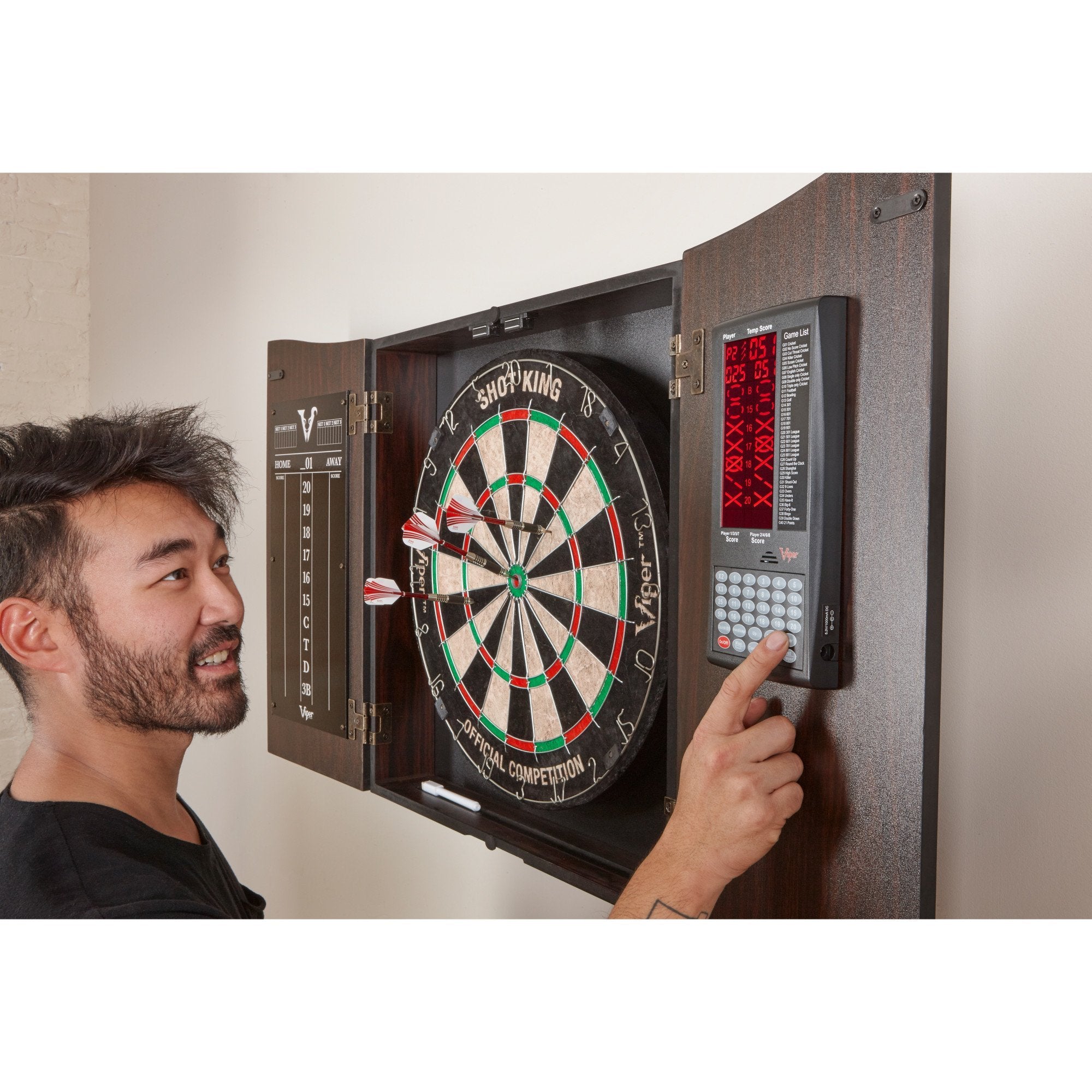 Viper Vault Deluxe Dartboard Cabinet with Integrated Pro Score - Game Room Shop